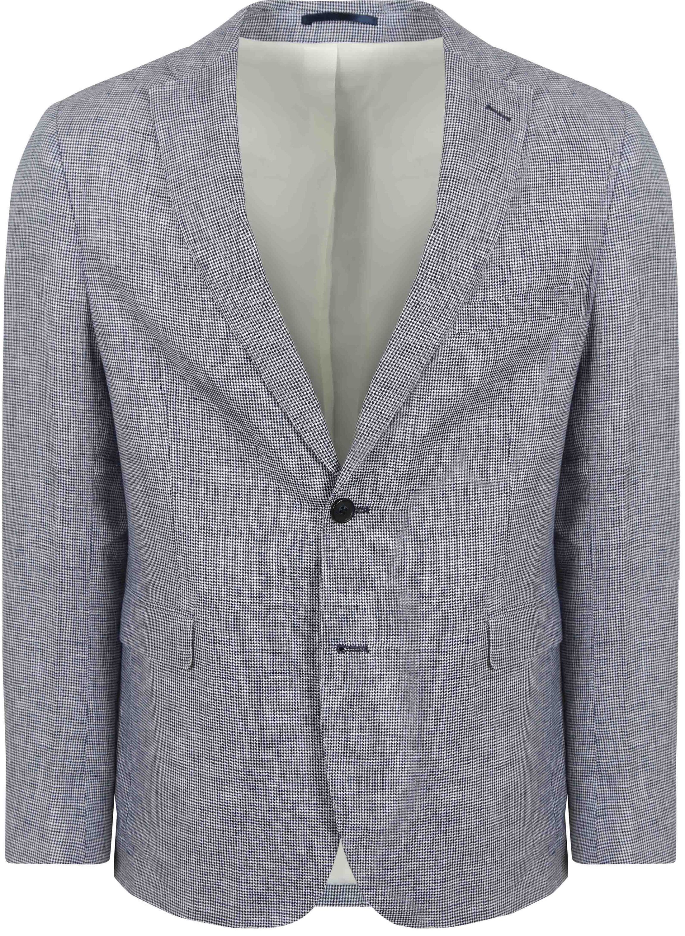 Suitable Blazer Pepita Linned Blå BL-LIN-pepita-SS24-01