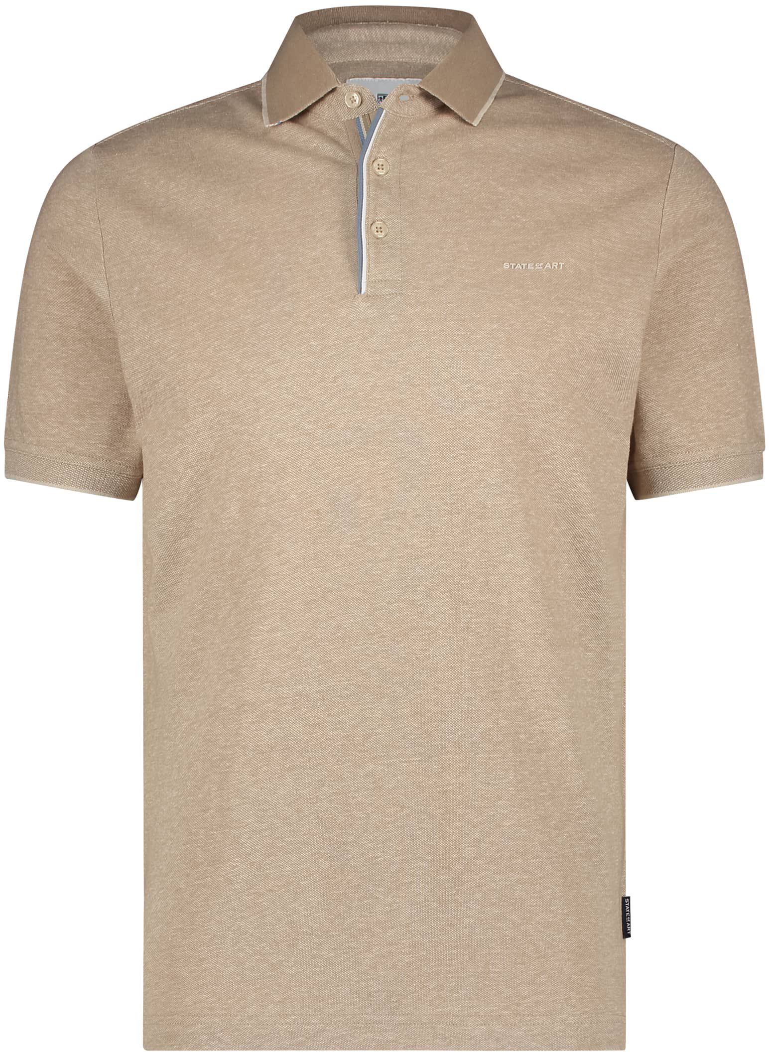 Køb State of Art polo i Oxford-stil med beige placketdetaljer 46115433-1416 | Suitable