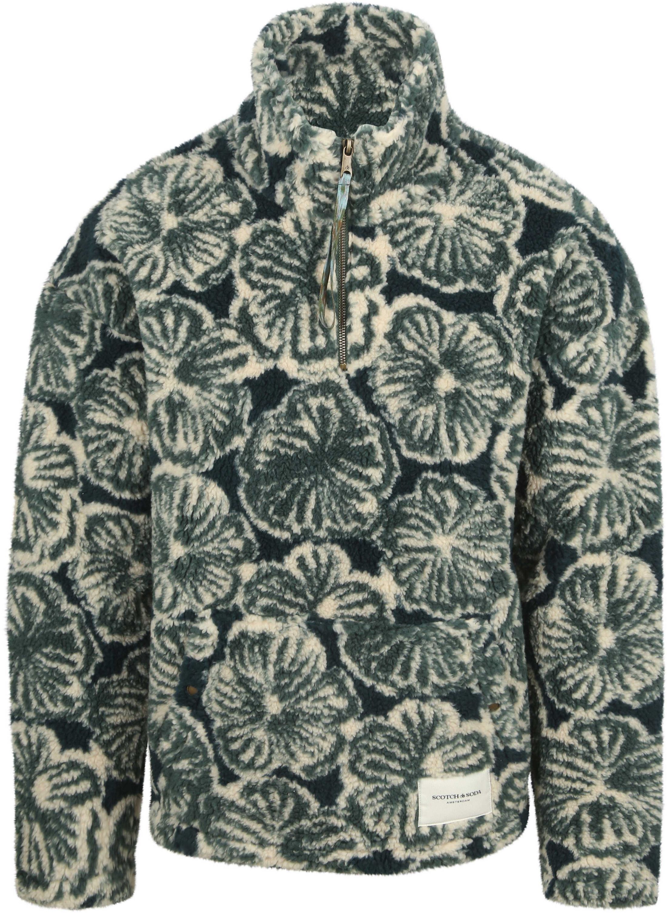 Scotch and Soda Polar Fleece Half Zip Pullover Mørkegrønn 178764-301