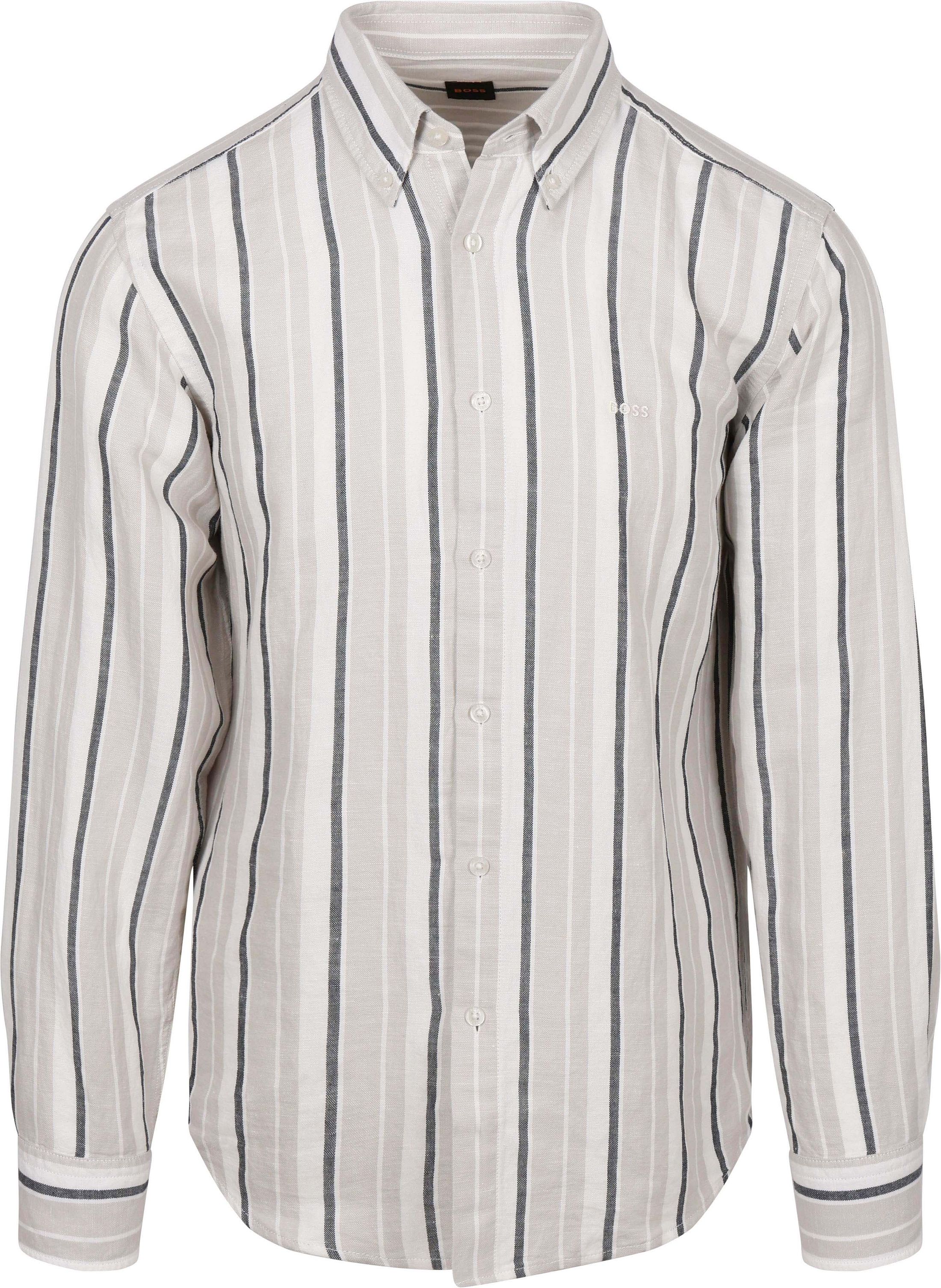 BOSS Relegant Skjorta Linen Blend Randig 50559324-070