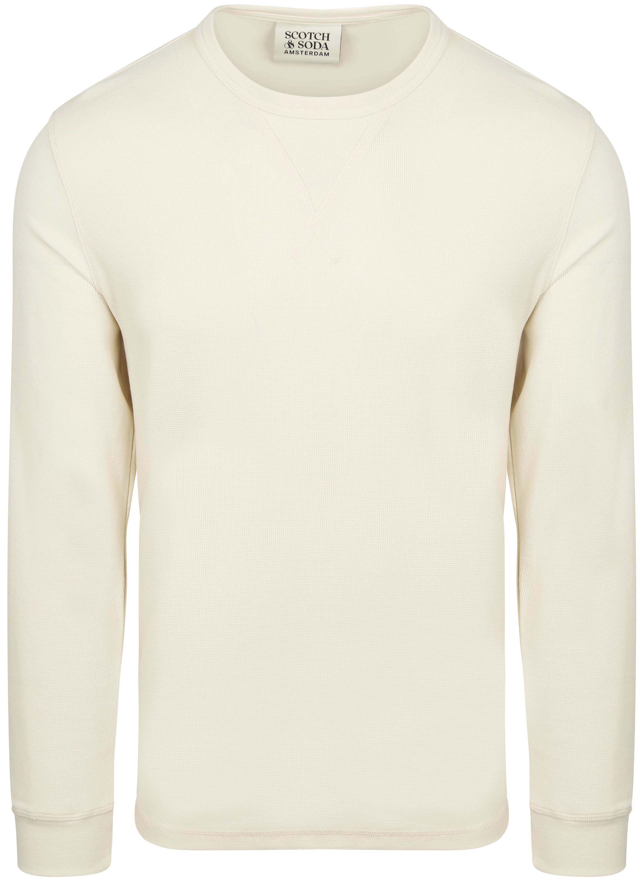 Scotch and Soda Langærmet Vaffel T-shirt i Ecru 181514-270