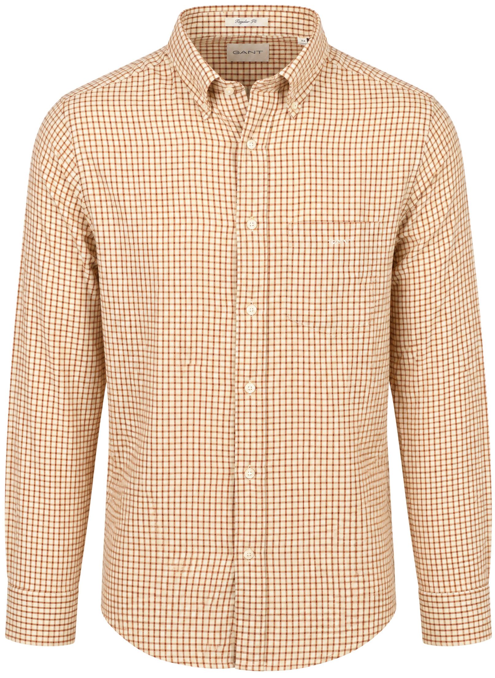 Gant Overhemd Flanel Ruit Caramel 3263034-273 kopen | Suitable
