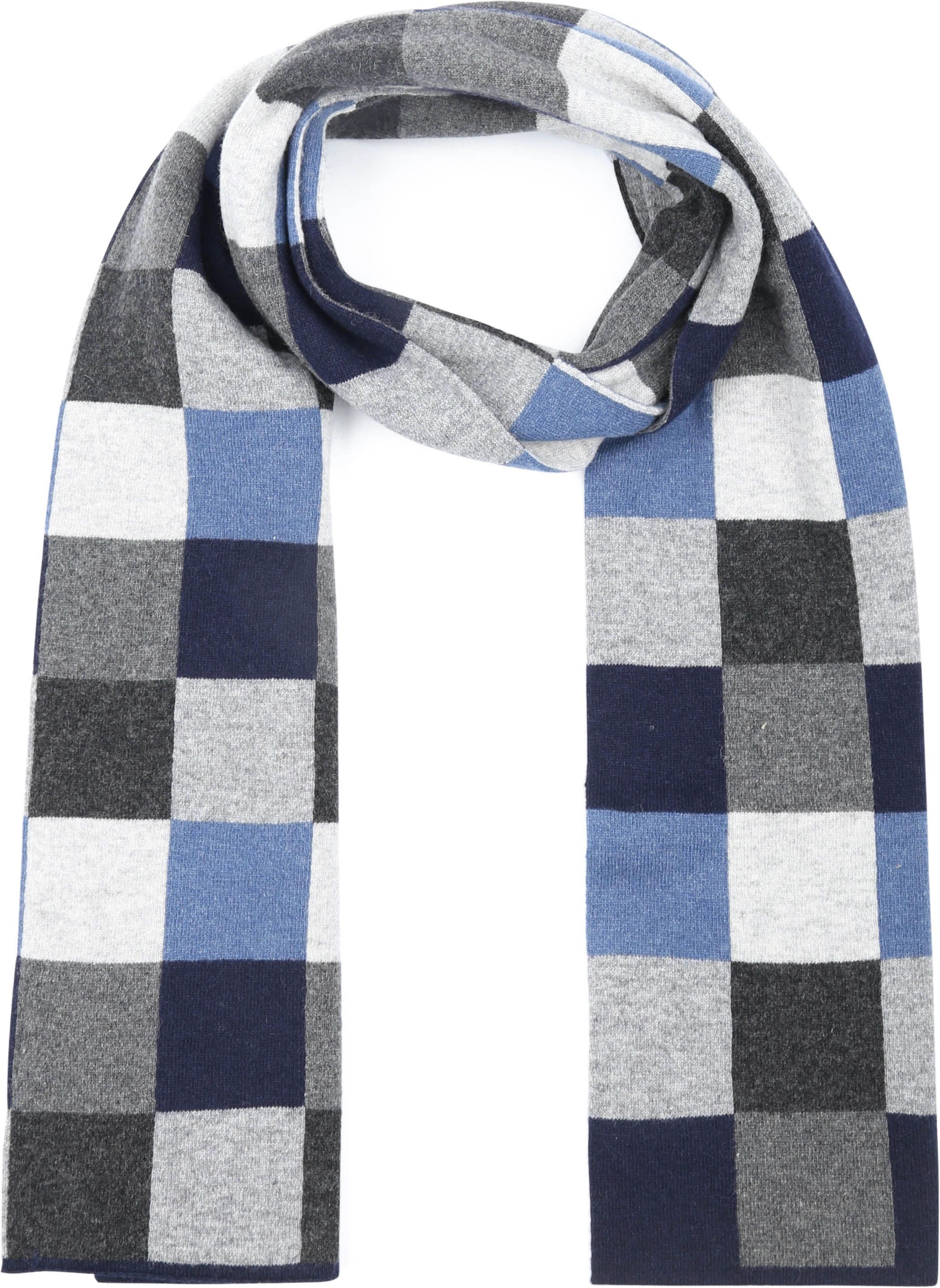 Profuomo Écharpe Laine Bleu Gris Carreaux  PPUS30010A-P commander en ligne | Suitable