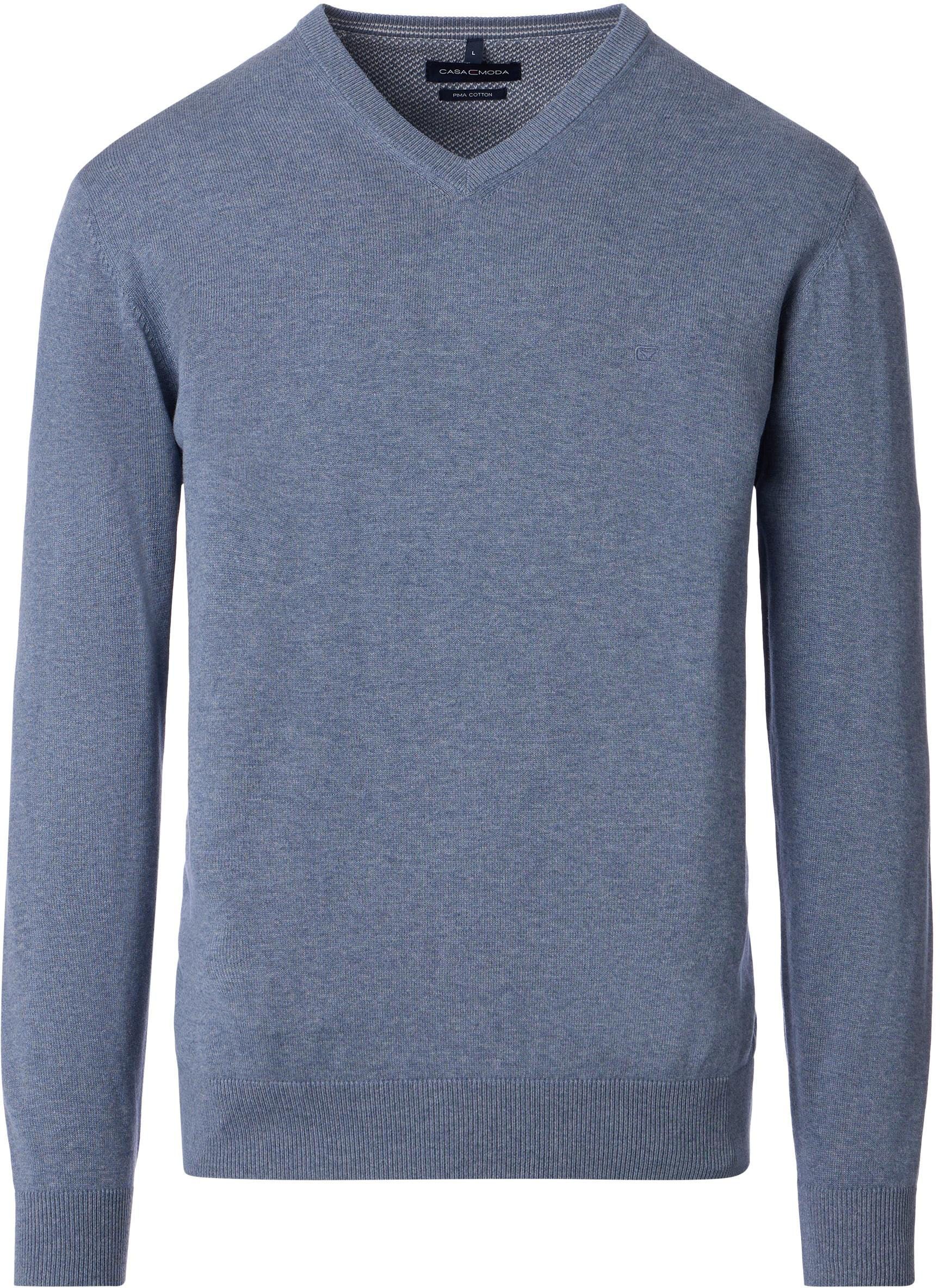 Casa Moda Pullover V-Hals Grey Indigo 004430-741 kopen | Suitable
