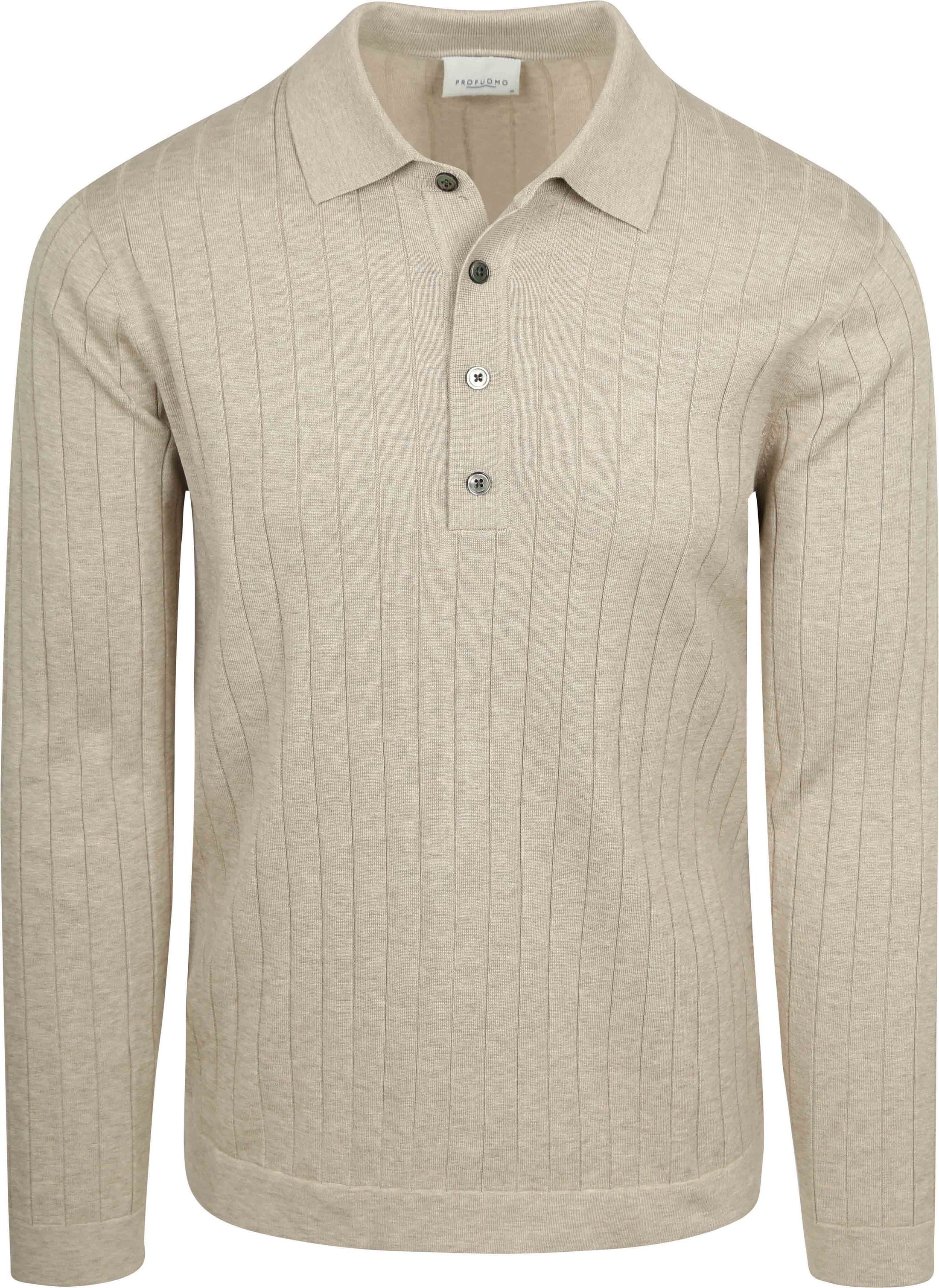 Profuomo Longsleeve Polo Shirt Dropneedle Beige order online | Suitable