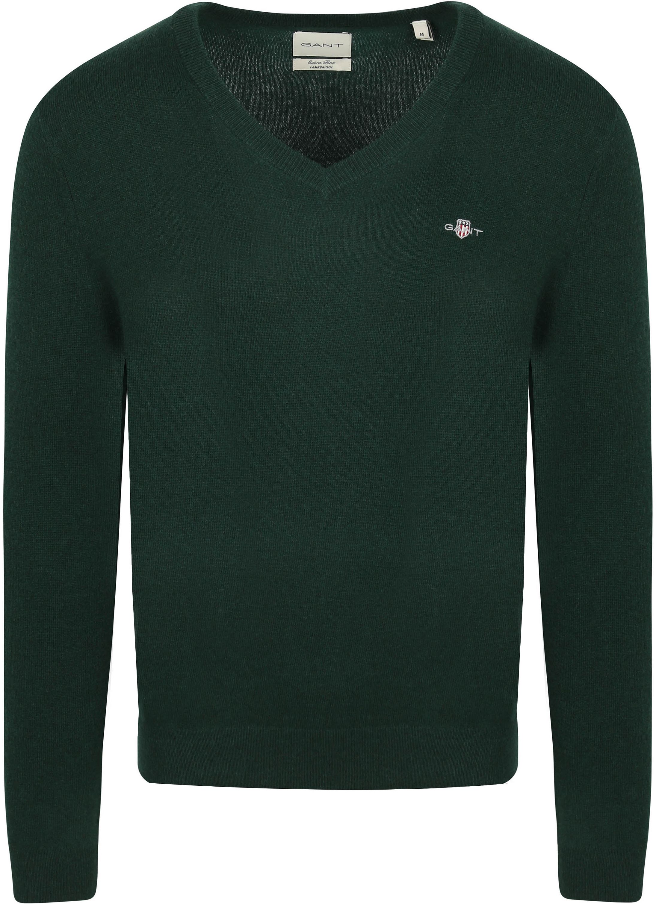 Gant Pullover V-Hals Woolblend Donkergroen 8050274-374 kopen | Suitable