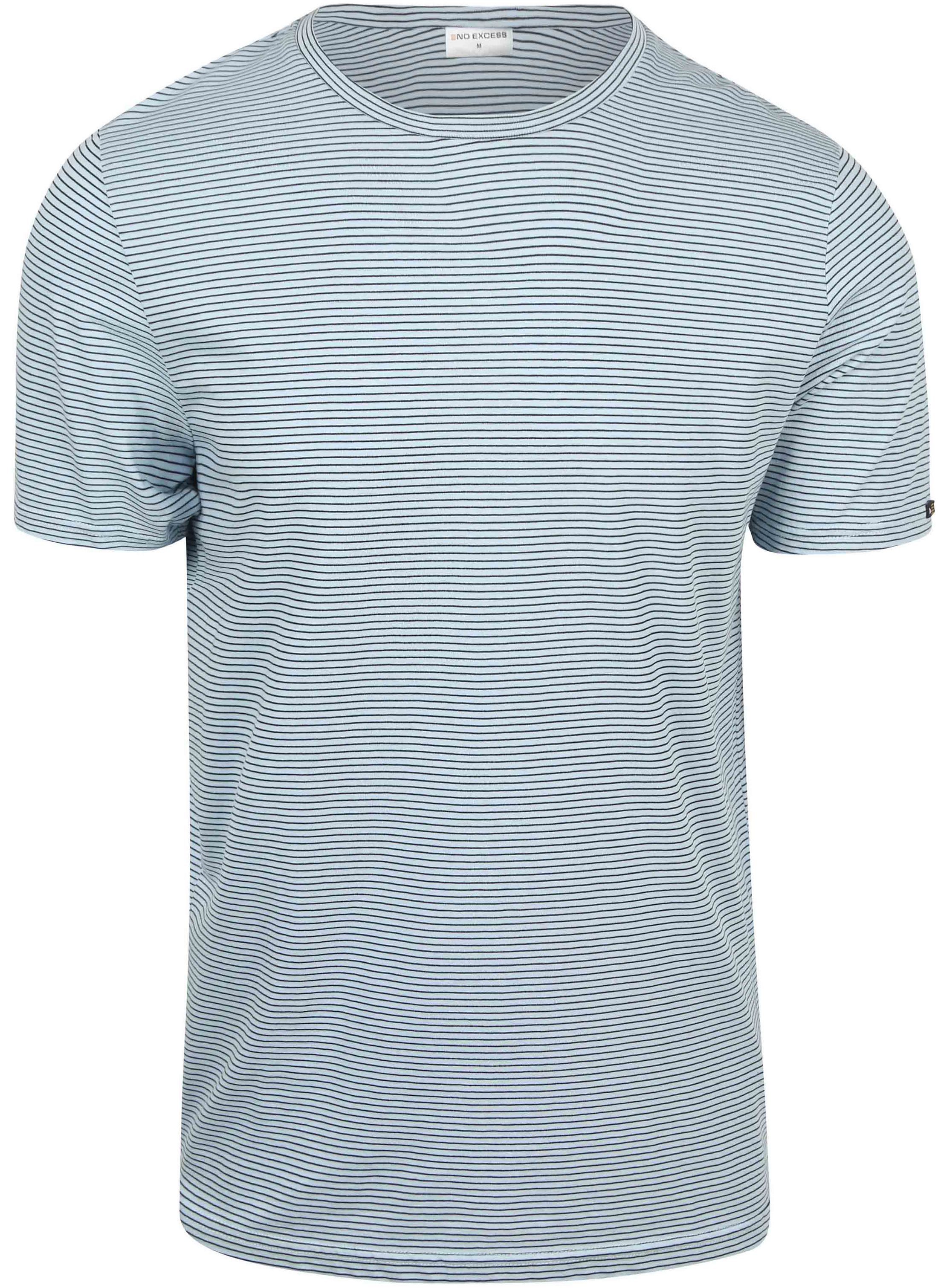 Køb No Excess Stribet T-shirt i Lyseblå 28340471-134 | Suitable