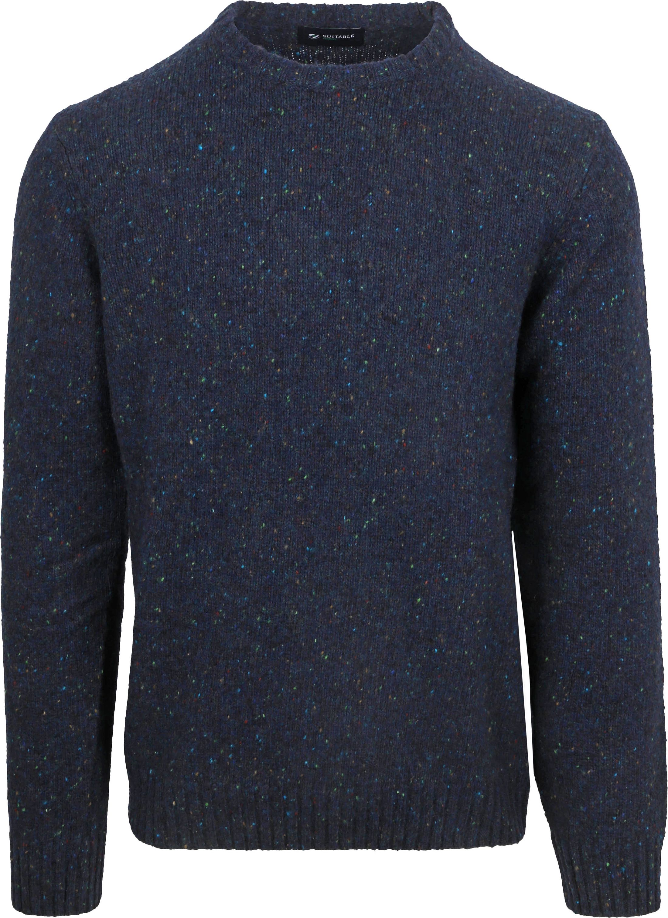 Suitable Trui Tweed Wol Blend Navy PU-RSP-WOCR-24 Navy kopen | Suitable