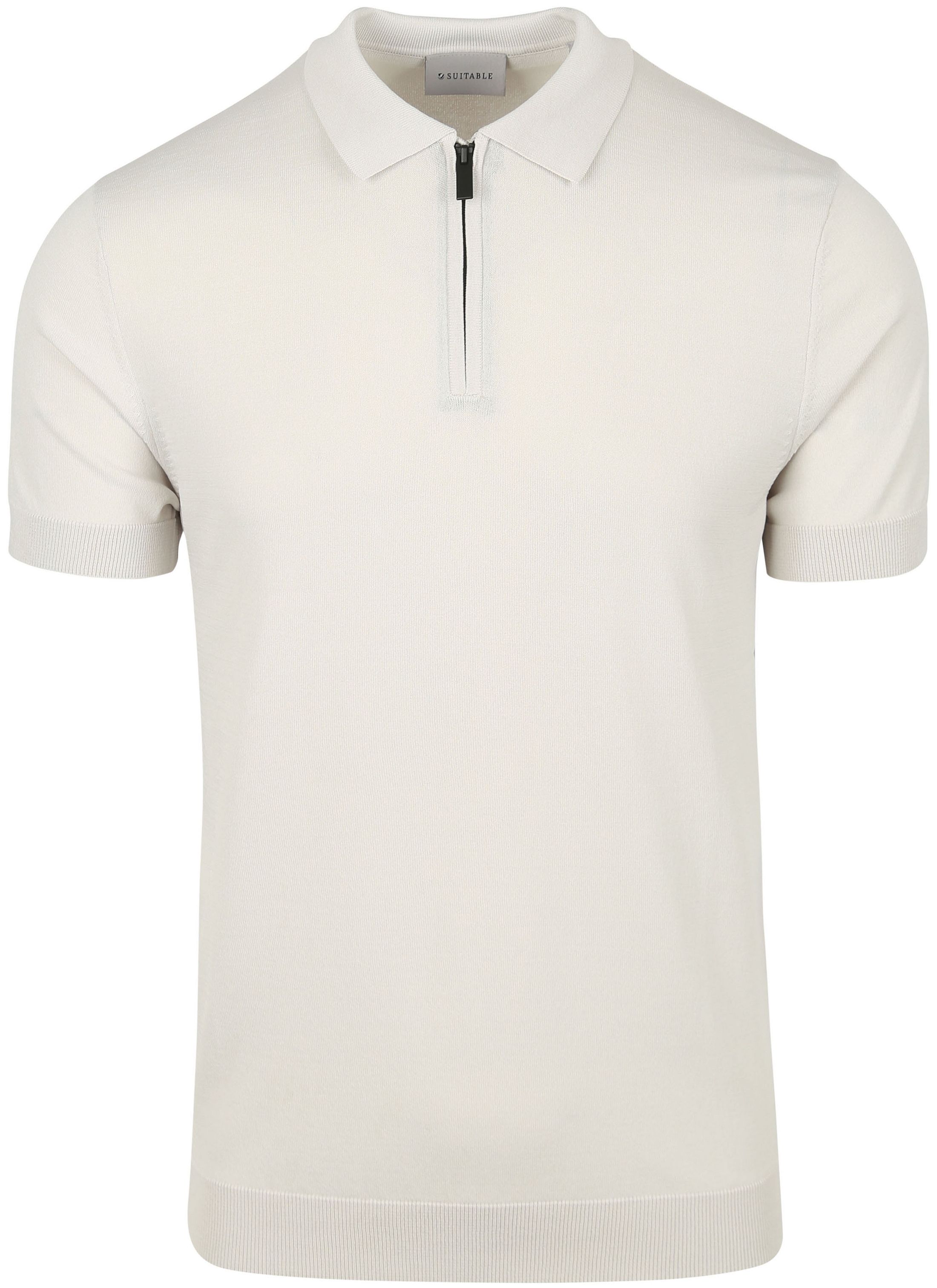 Suitable Strikket Polo Halv Glidelås Beige SPE25108DA31ST-920