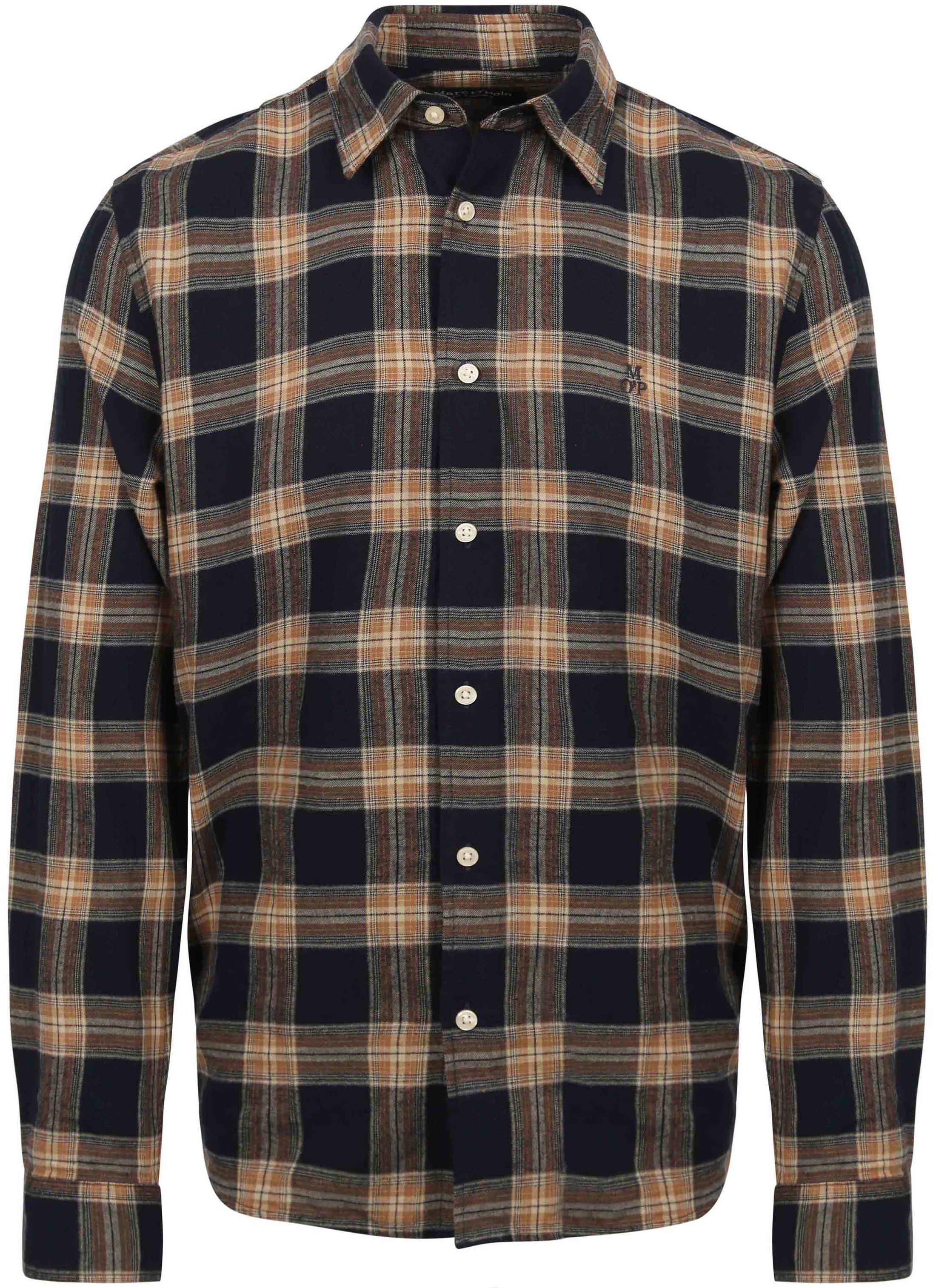 Marc O'Polo Overhemd Ruiten Flanel Donkerblauw 331732242118-O83 kopen | Suitable
