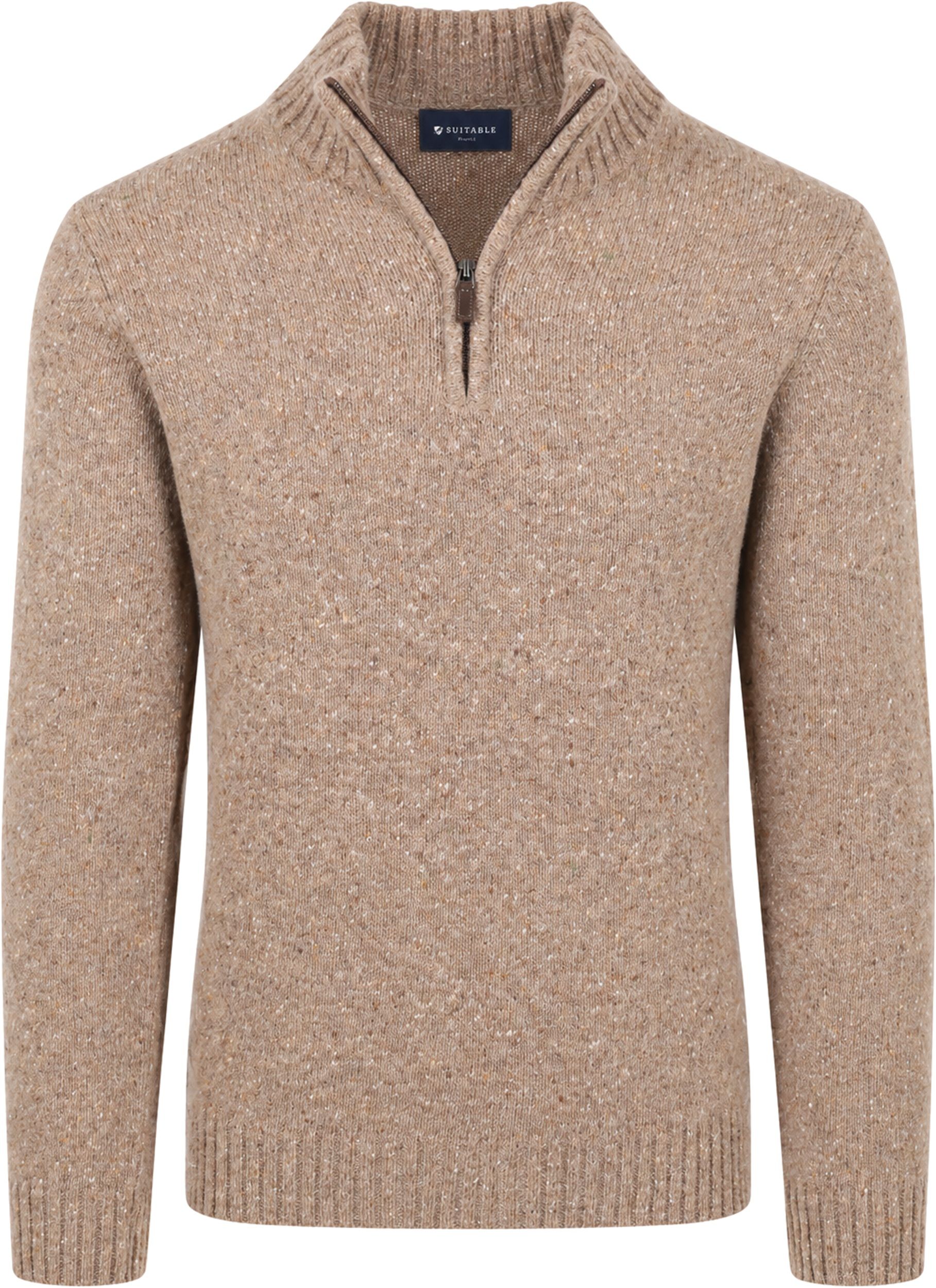 Suitable Half Zip Pull Tweed Beige commander en ligne | PU-RSP-TWEEDHZ-26.02 | Suitable Luxembourg