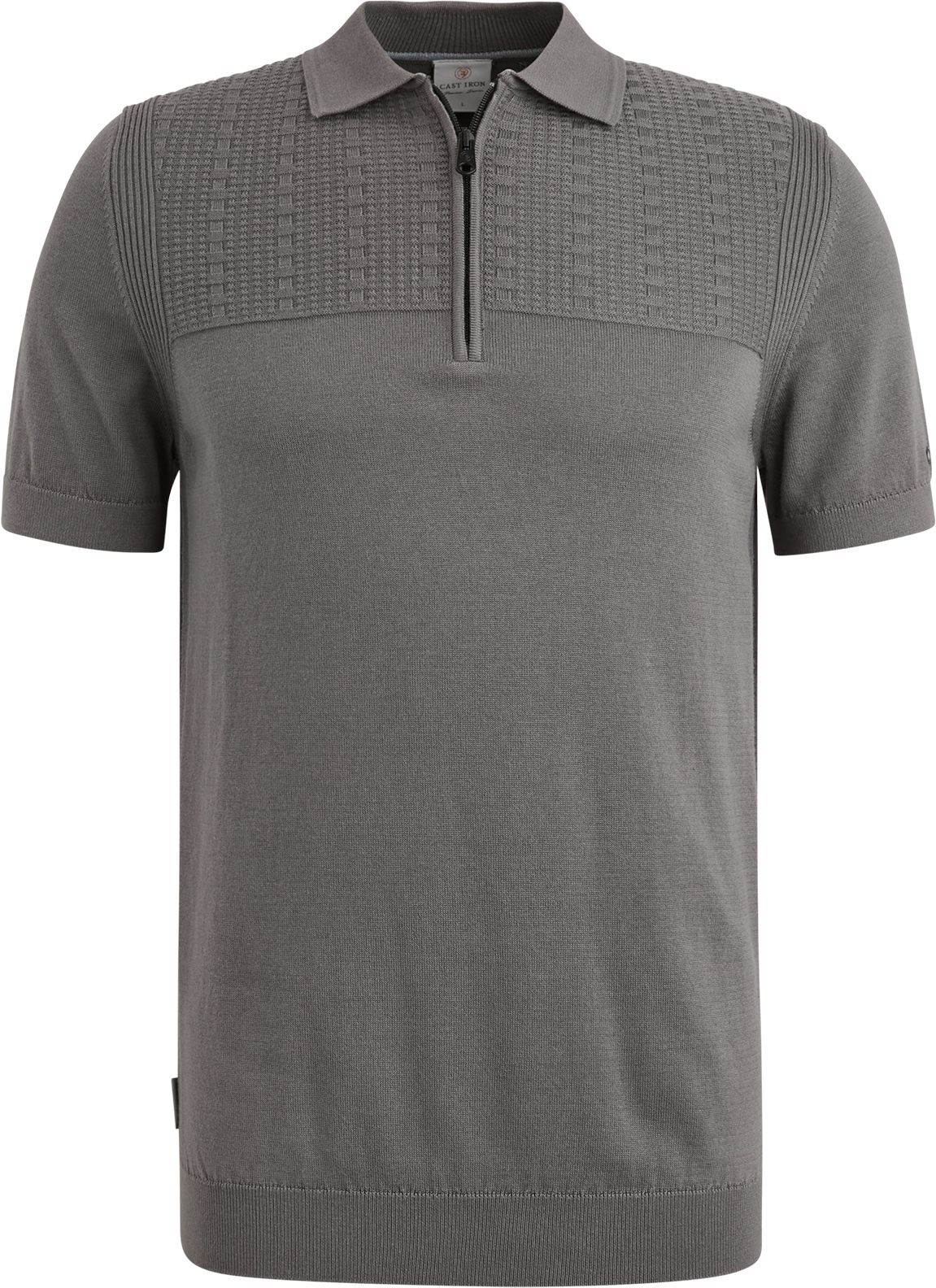 Cast Iron Polo Half Zip Struktur Antrasitt CPSS2504885-9133