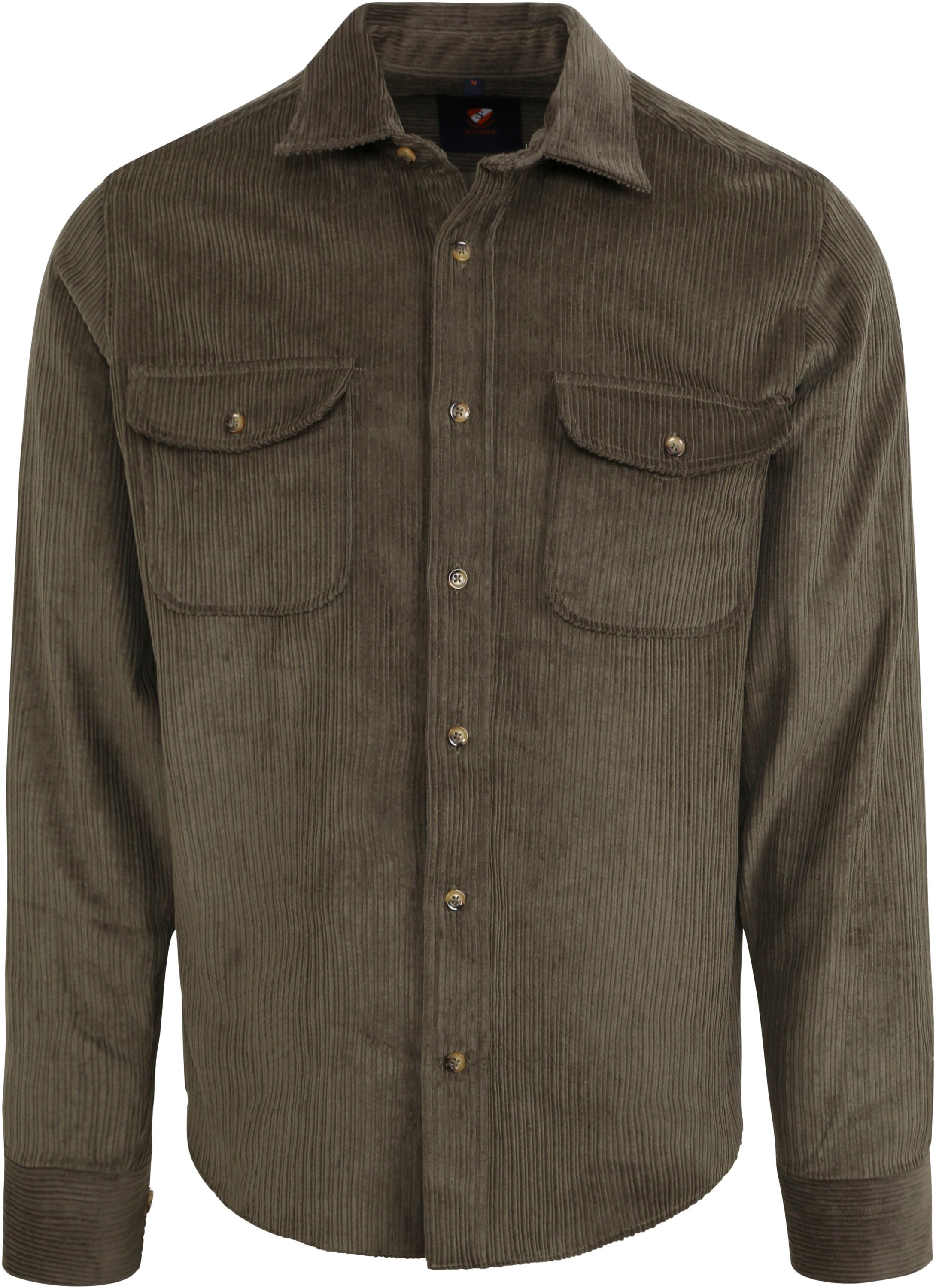 Suitable Overshirt Corduroy Donkergroen 247-3 Heavy cord Green kopen | Suitable