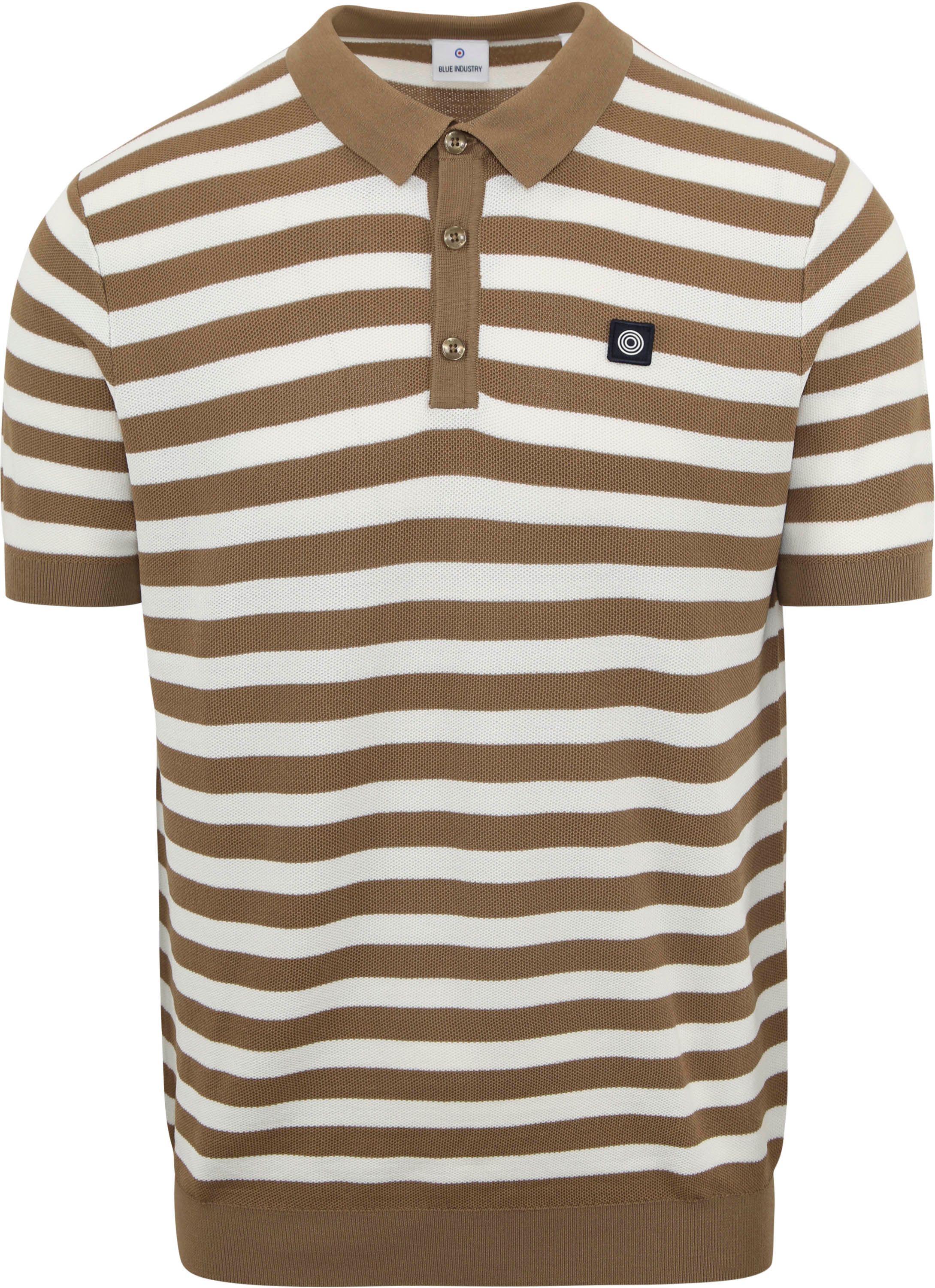 Blue Industry M10 Polo Shirt Stripes Brun KBIS23-M10 khaki