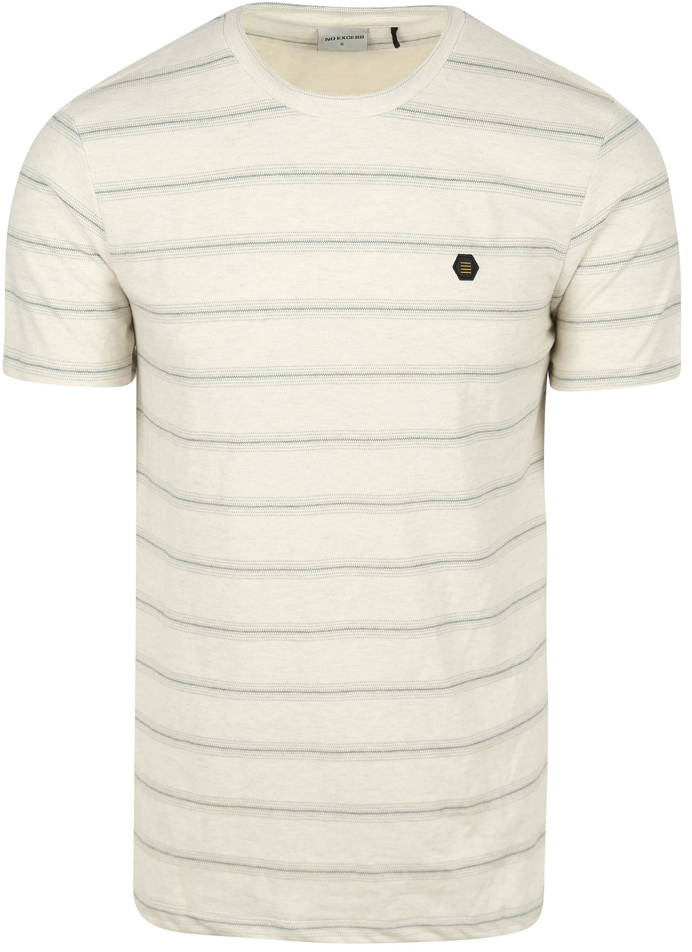 Køb No-Excess T-shirt Crewneck i Jacquard Striber Ecru 28350450-011 | Suitable