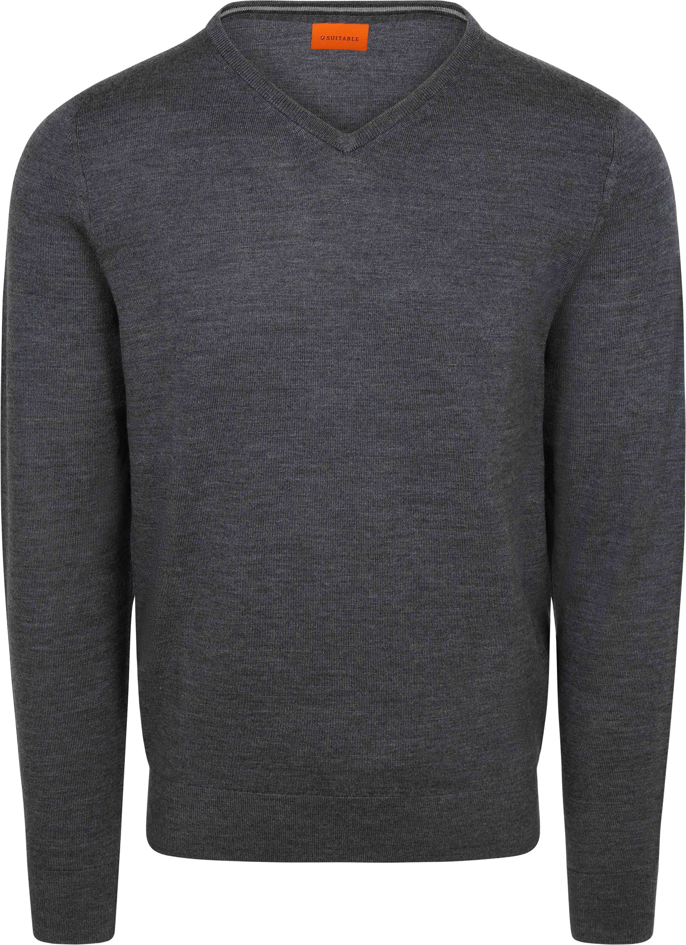 Køb Suitable Merino Pullover V-Hals Antraciet PU-MRI-V-26 -AN | Suitable