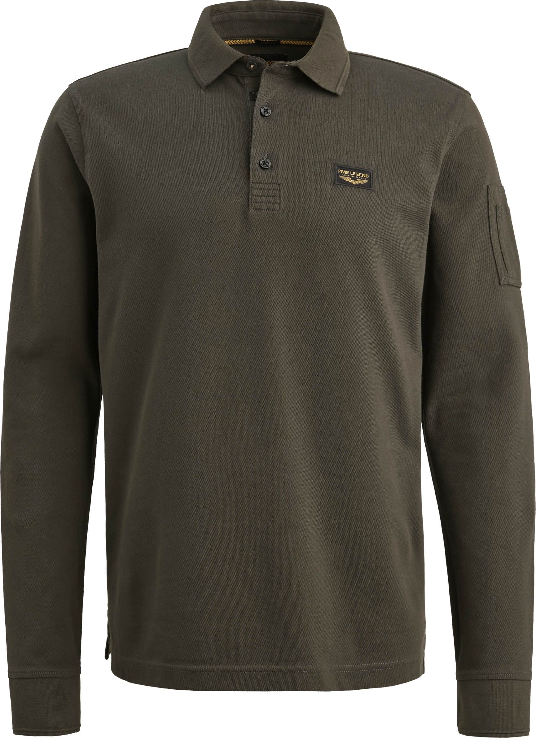 PME Legend American Classic Longsleeve Poloshirt Beluga Grün kaufen | Suitable