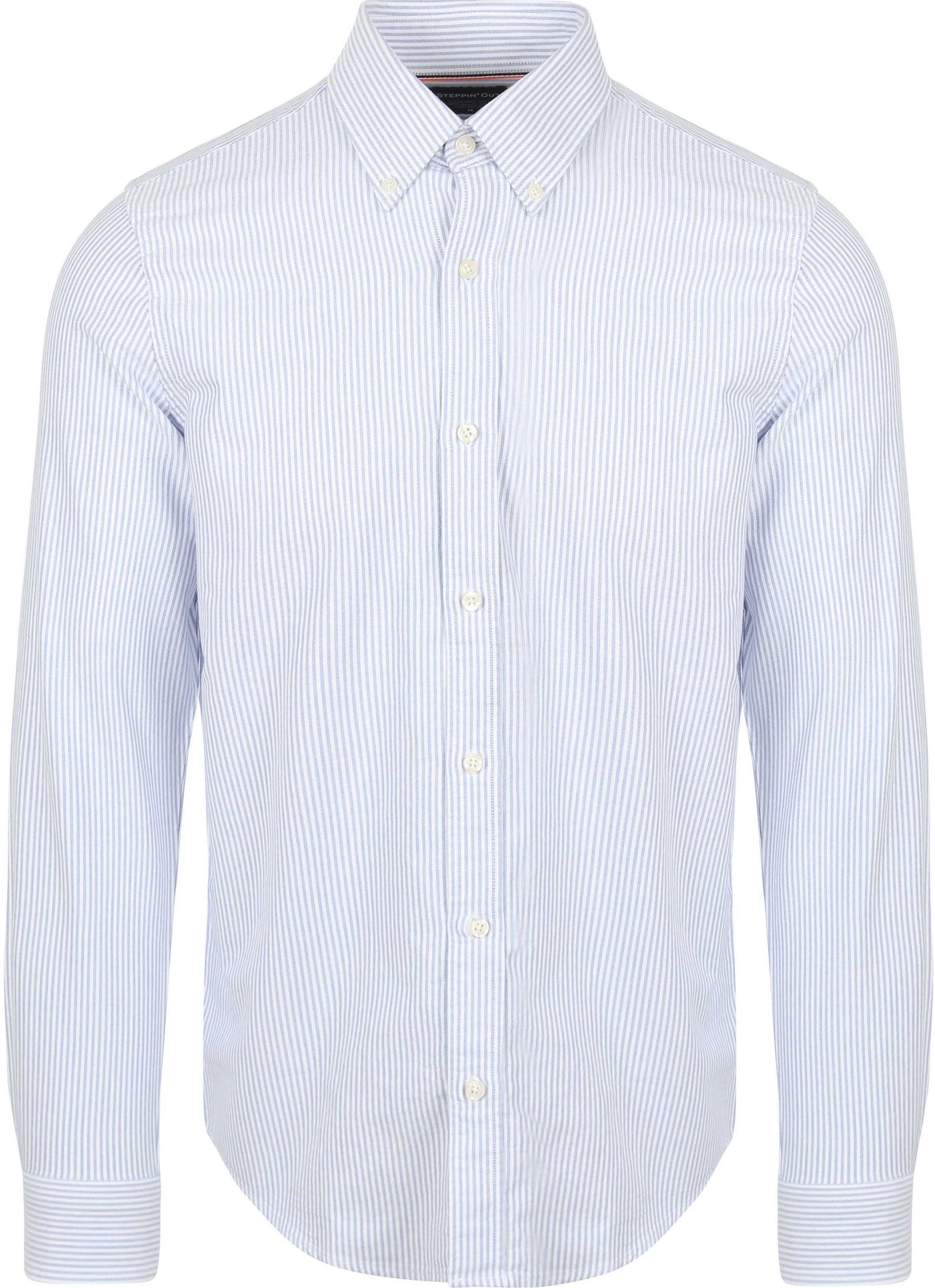 Steppin' Out Skjorte Oxford Stripe Lyseblå SH-OXF-STEP-24.04