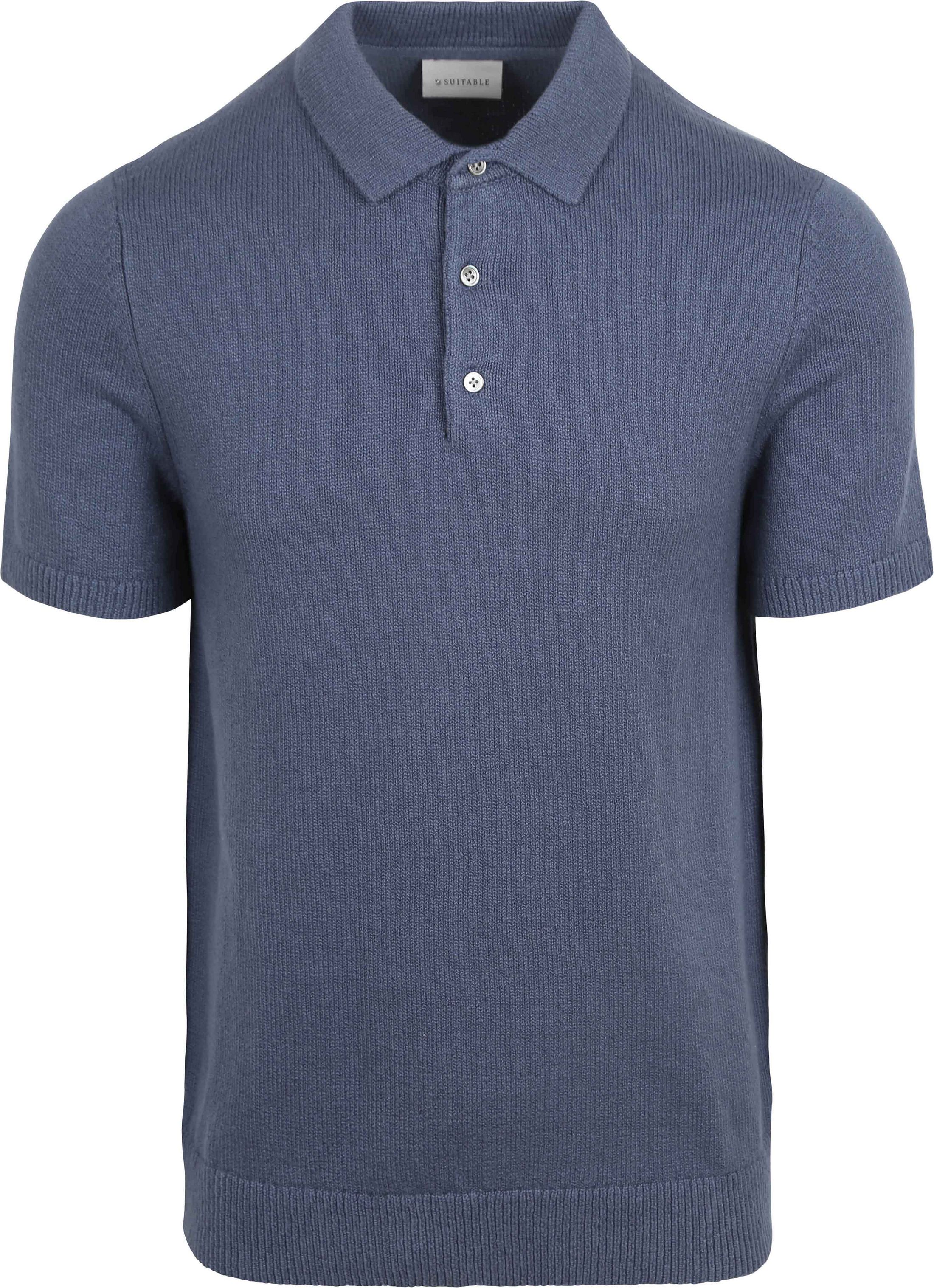 Suitable Tykk Strikket Pologenser Rå Denim Blå PO-BU-RAW-25.01 FCD 38901 denim