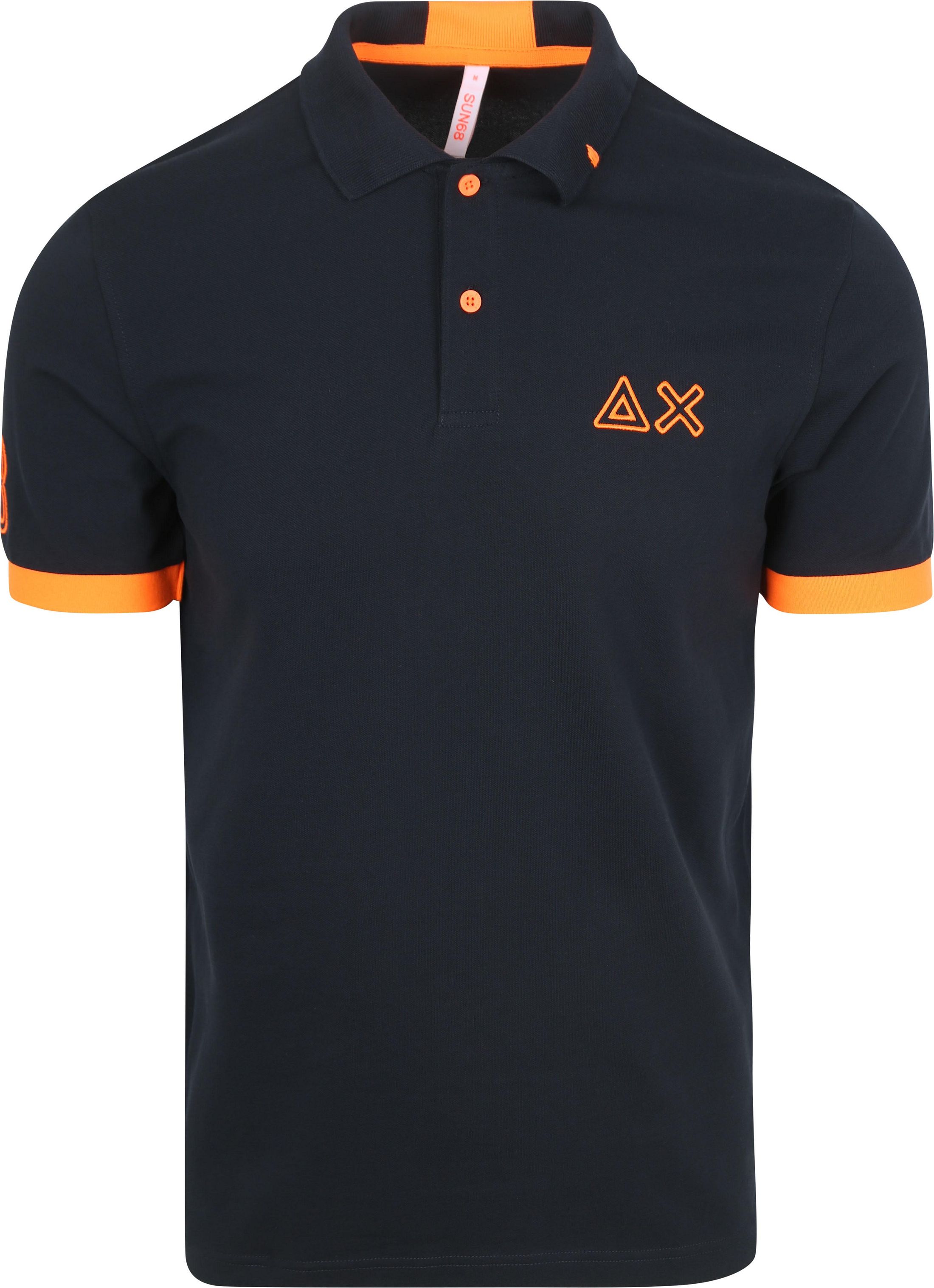Sun68 Poloskjorte Logo Fluo Navy A35122-07