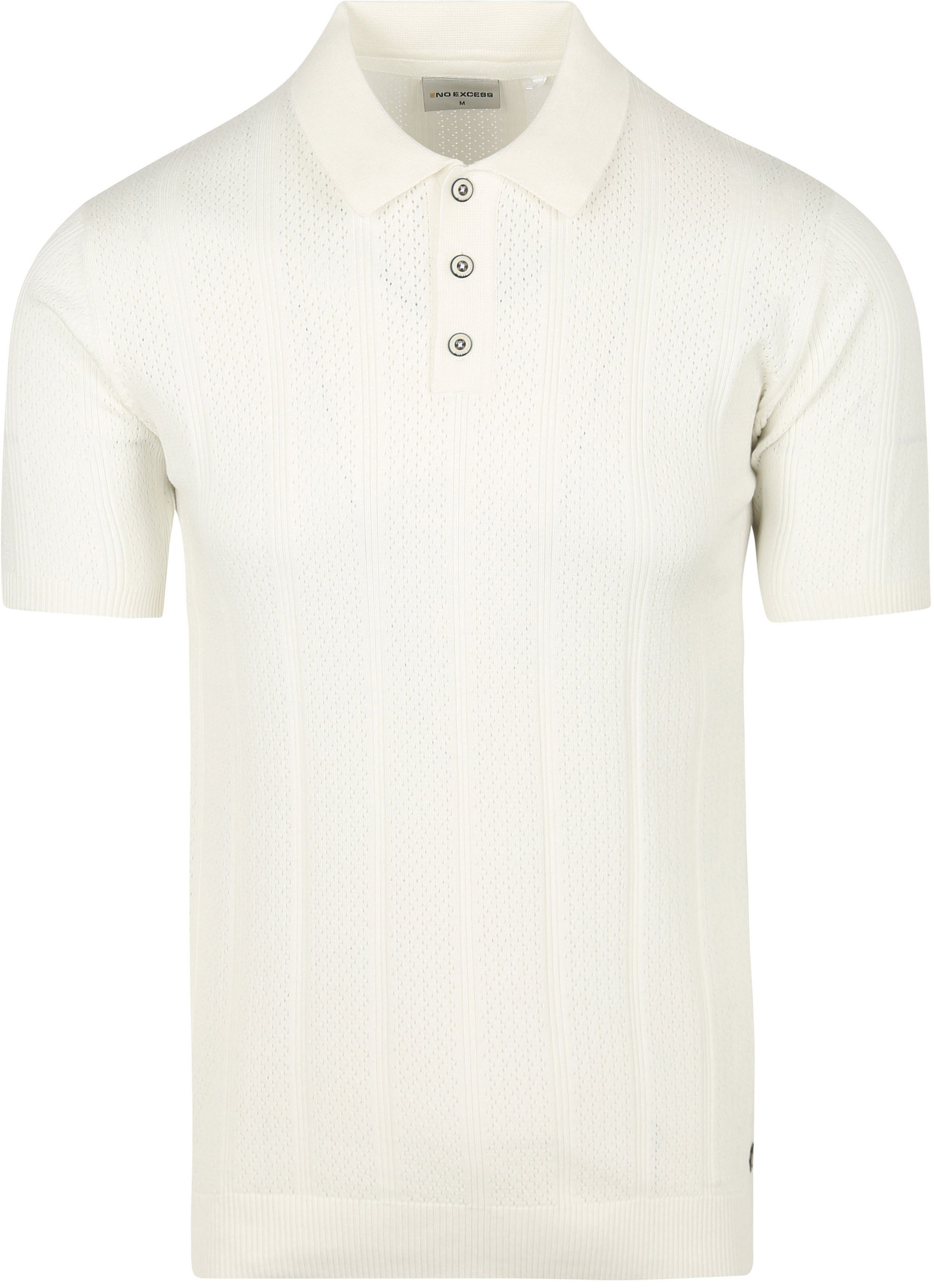 No Excess Strikket Poloshirt Off White 28240450-011