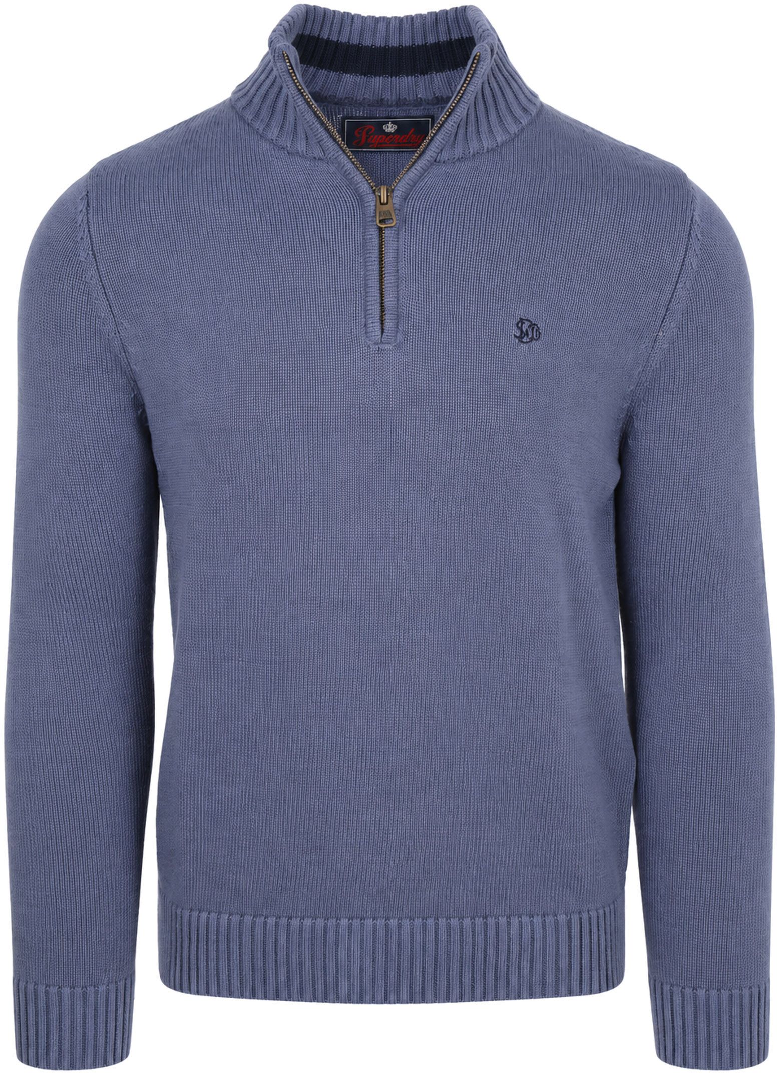 Superdry Knit Half Zip Cotton Jumper Azul