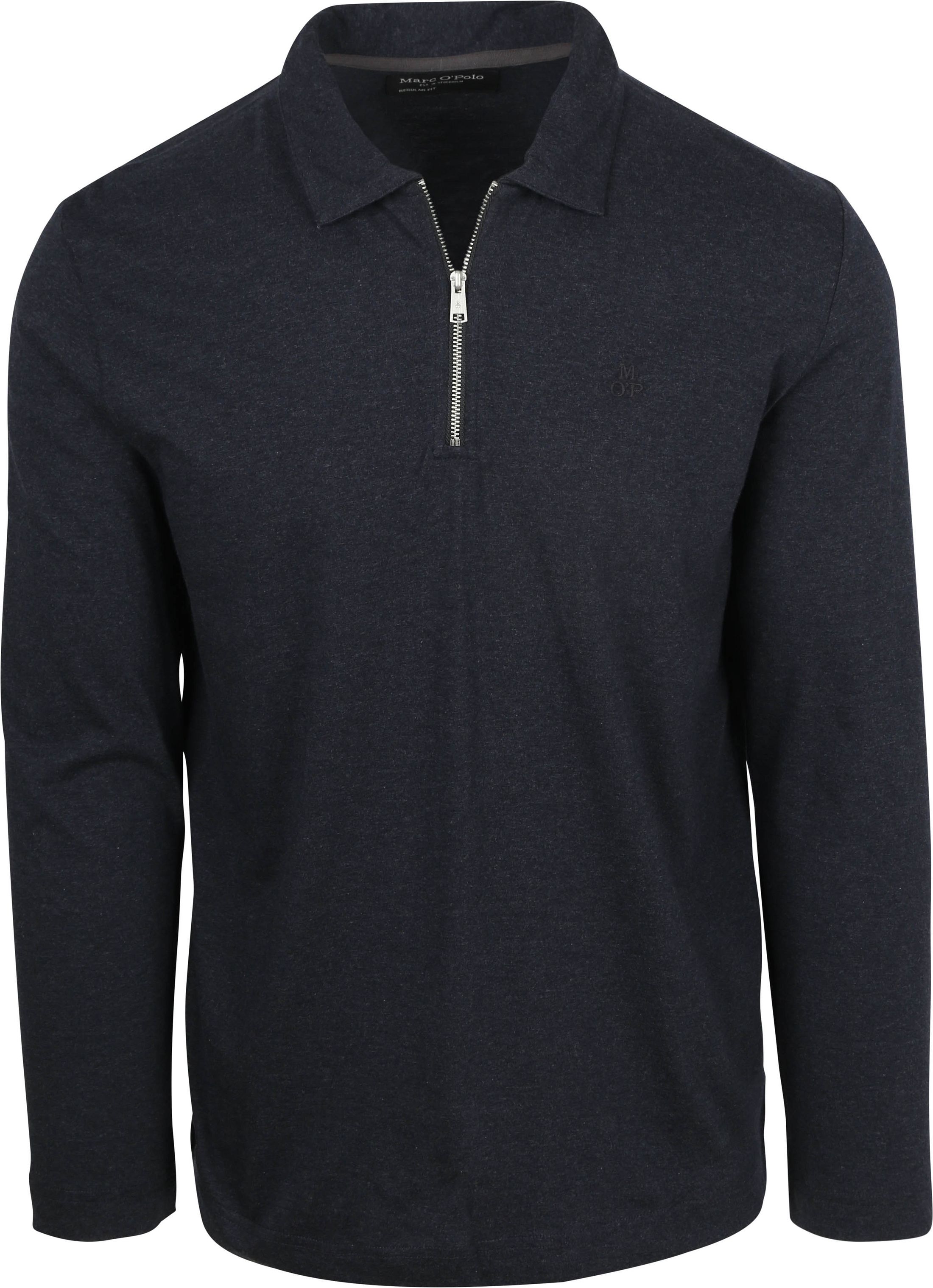 Marc O'Polo Langermet Half-Zip Polo Navy