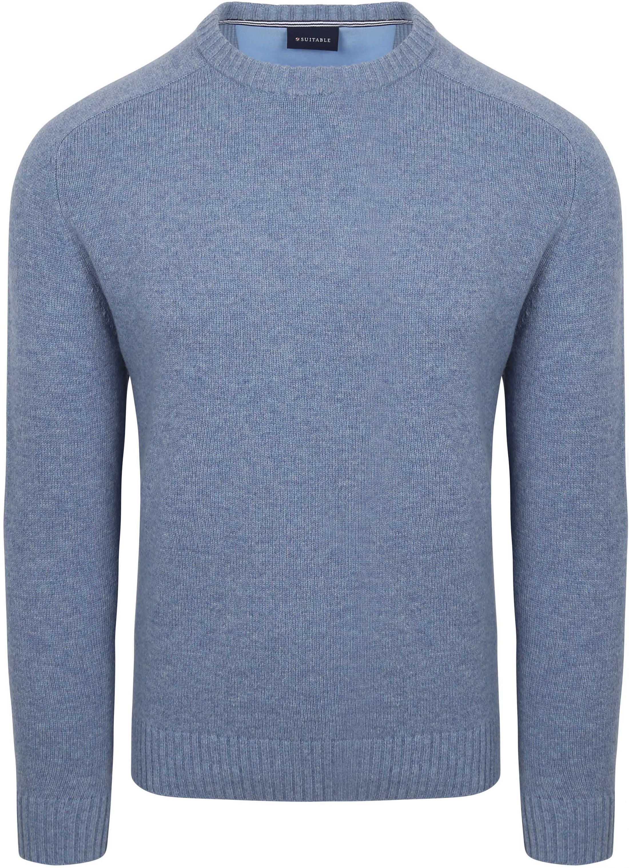 Suitable Lammwolle Pullover Rundhals Hellblau PU-LMBS-O-24 Mid Blue kaufen | Suitable