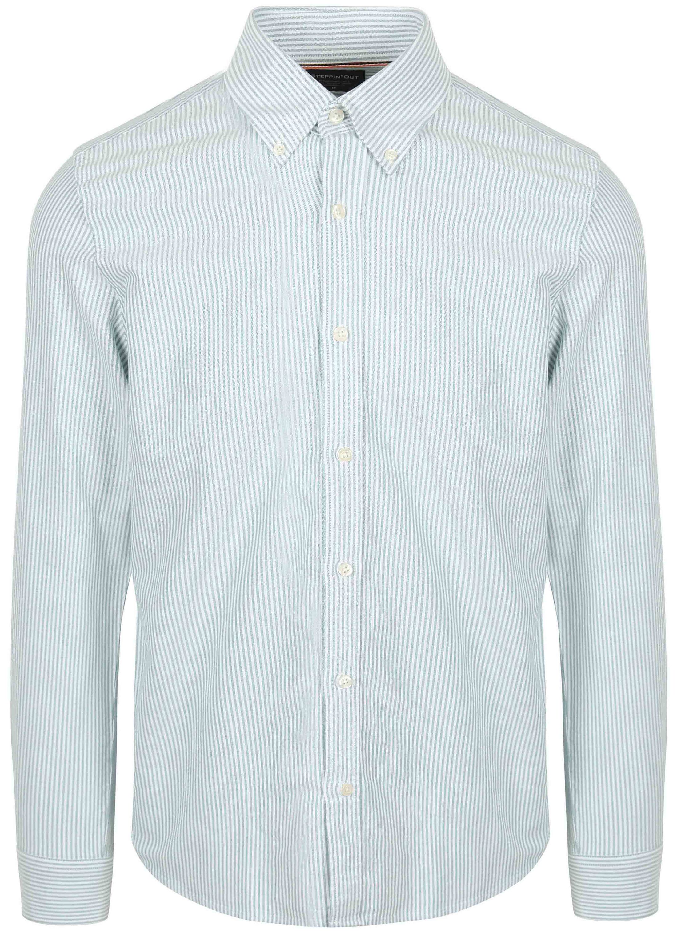 Steppin' Out Skjorte i Oxford-stribet lysgrøn SH-OXF-STEP-24.06
