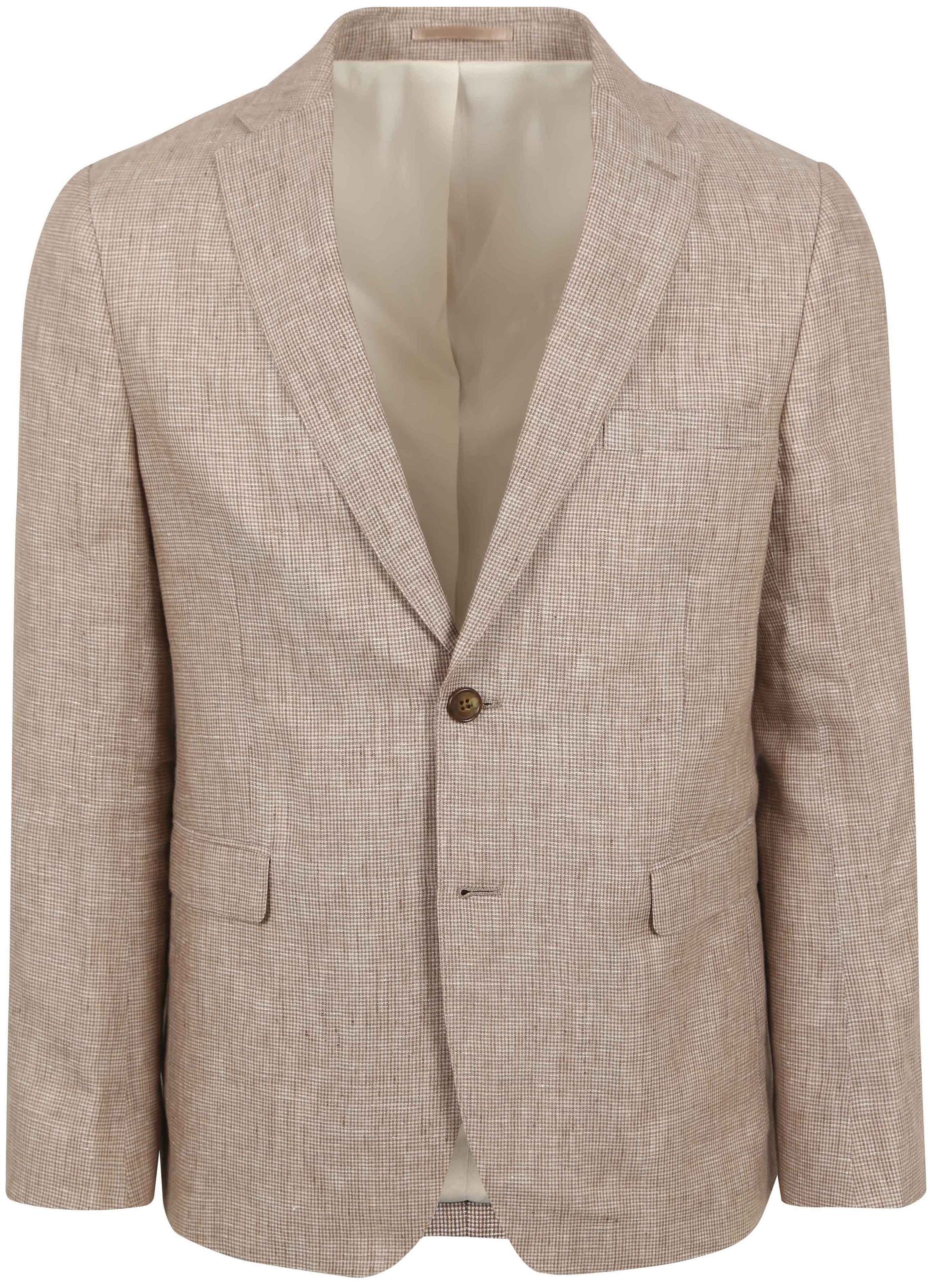 Suitable Marynarka Beżowy BL-LIN-pepita-SS24-02 