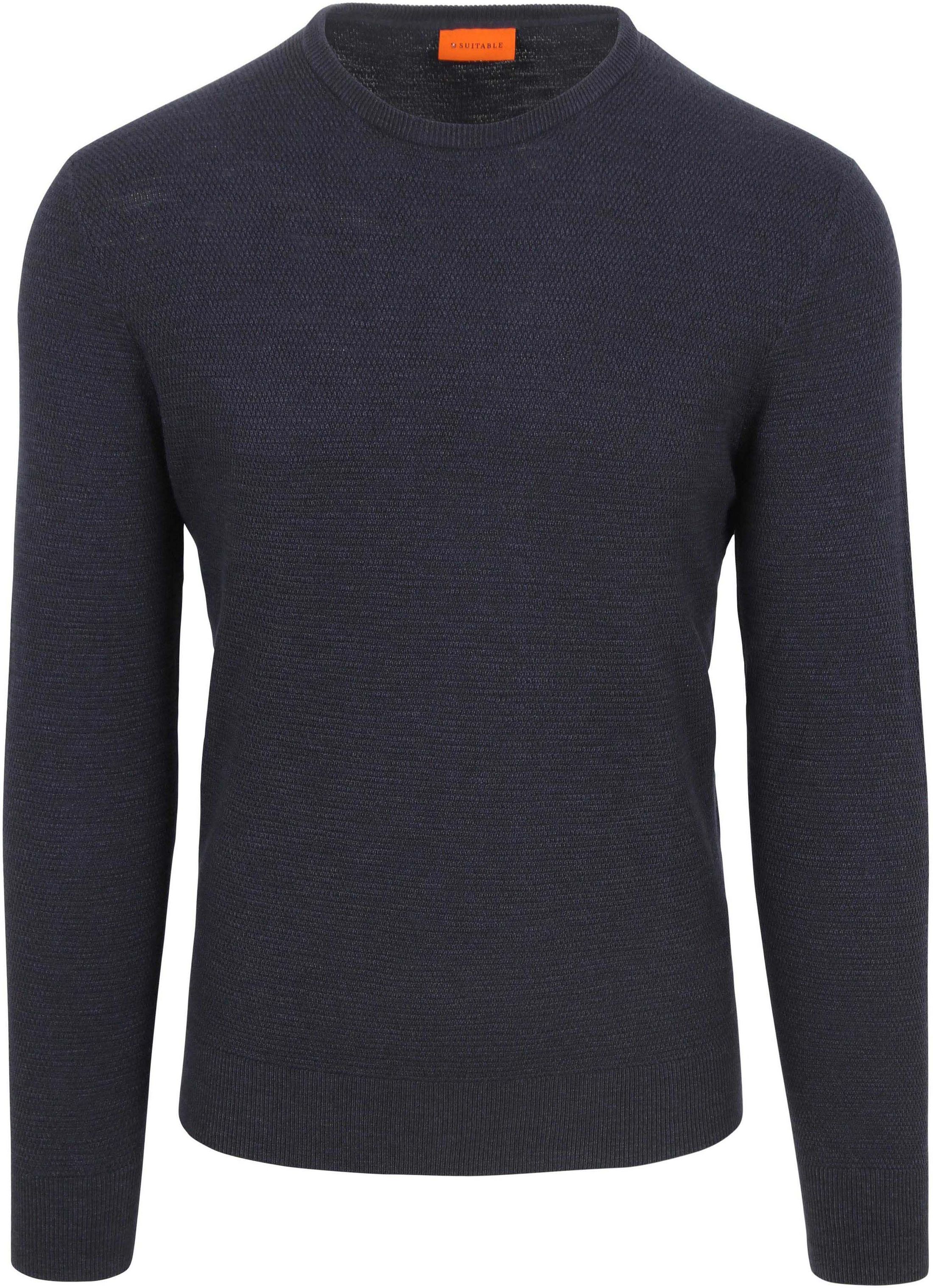 Suitable sweater i Slub Navy med struktur PU-O-SLUB-25.02 FCD 32042 navy