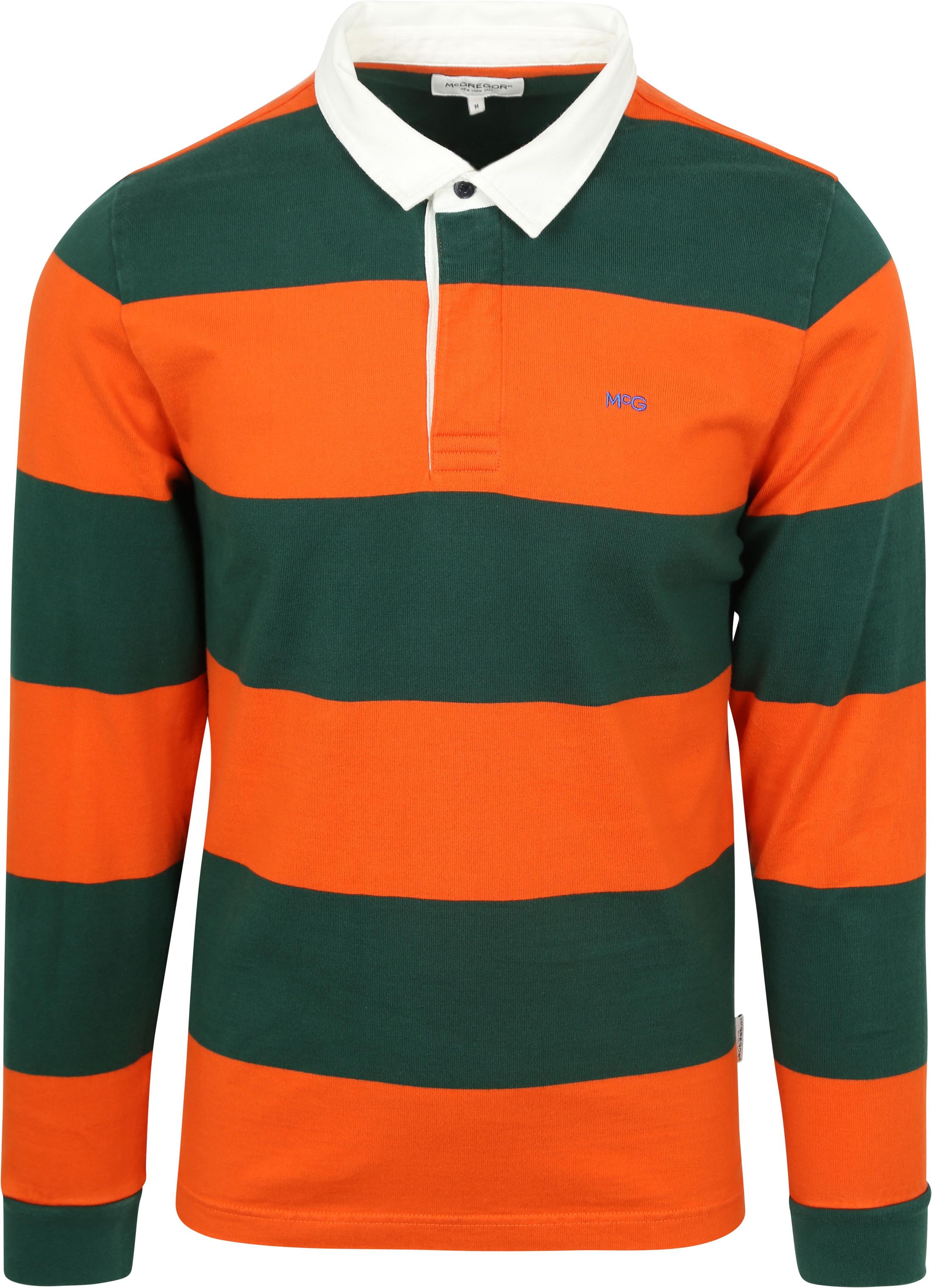 McGregor Rugbyshirt Orange Vert Rayé commander en ligne | MM242.8004.03-7003 | Suitable Luxembourg