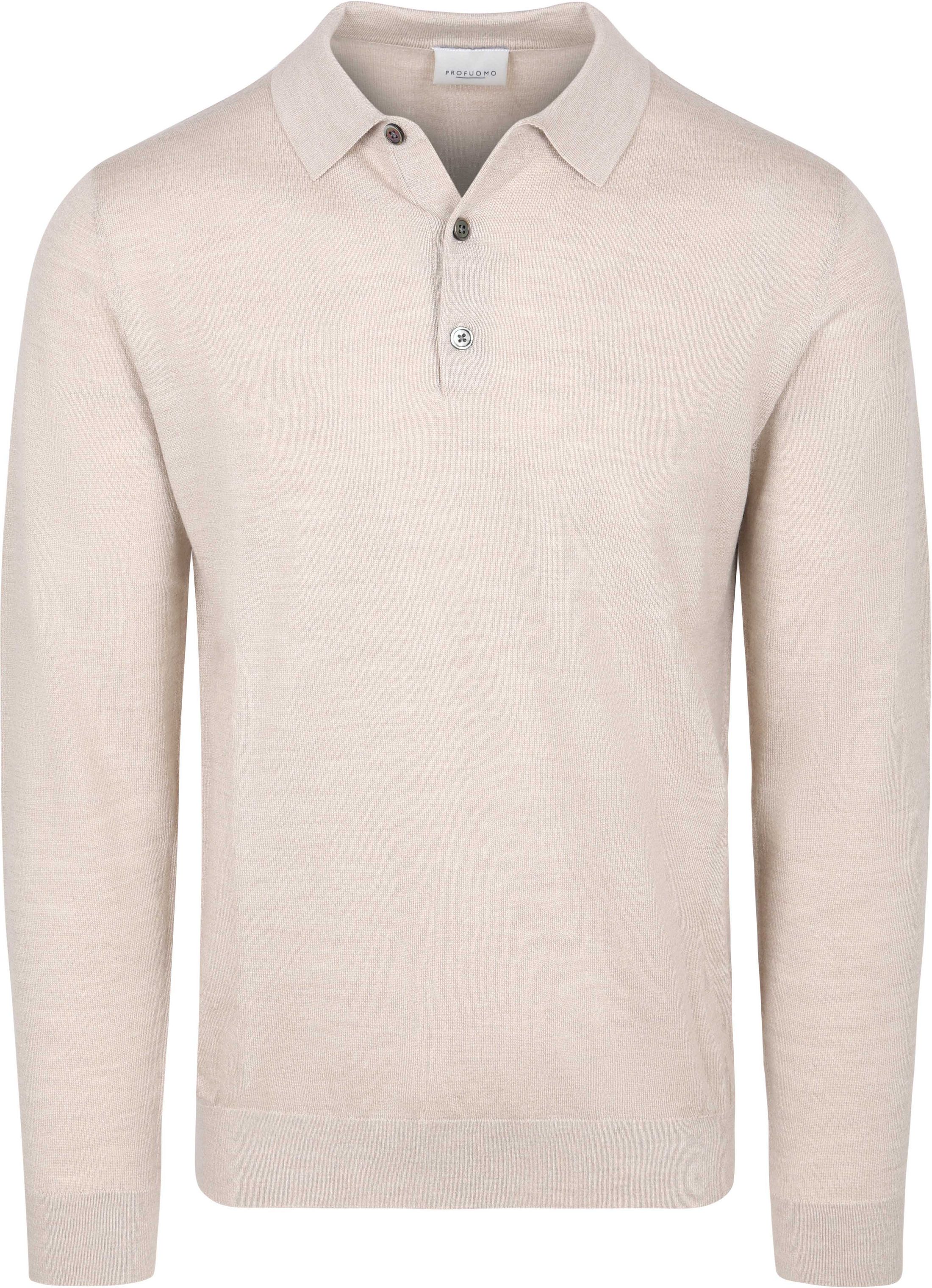 Profuomo Longsleeve Poloshirt Merinowolle Beige kaufen | PPXJ30029G-F | Suitable