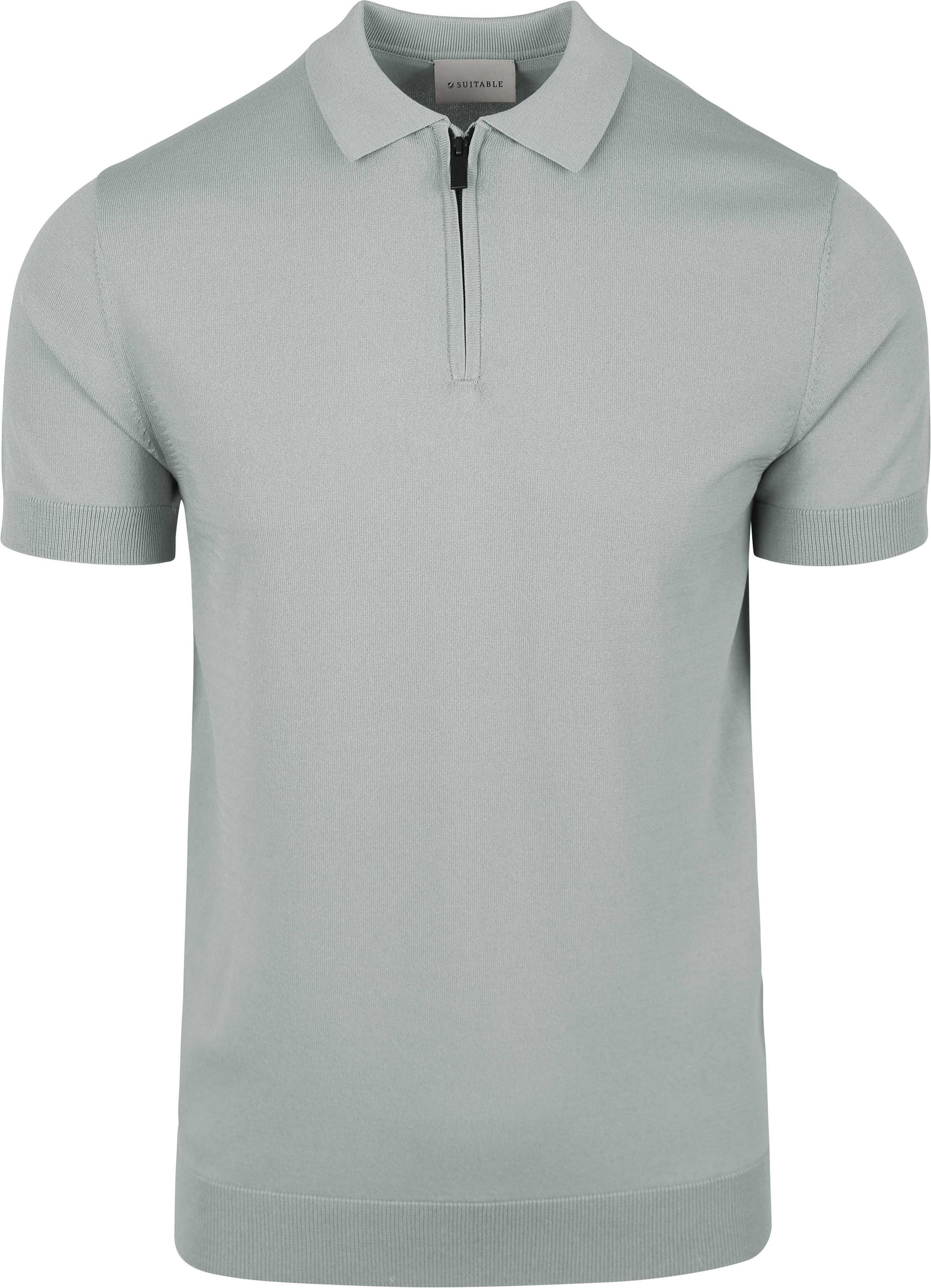 Suitable Strikket Half Zip Polo i Støvet Grå SPE25108DA31ST-939