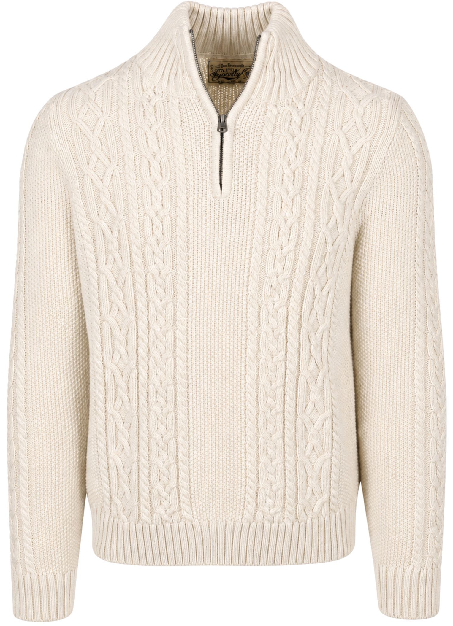 Superdry Pullover Half-Zip Jacob Cable Écru commander en ligne | Suitable Luxembourg