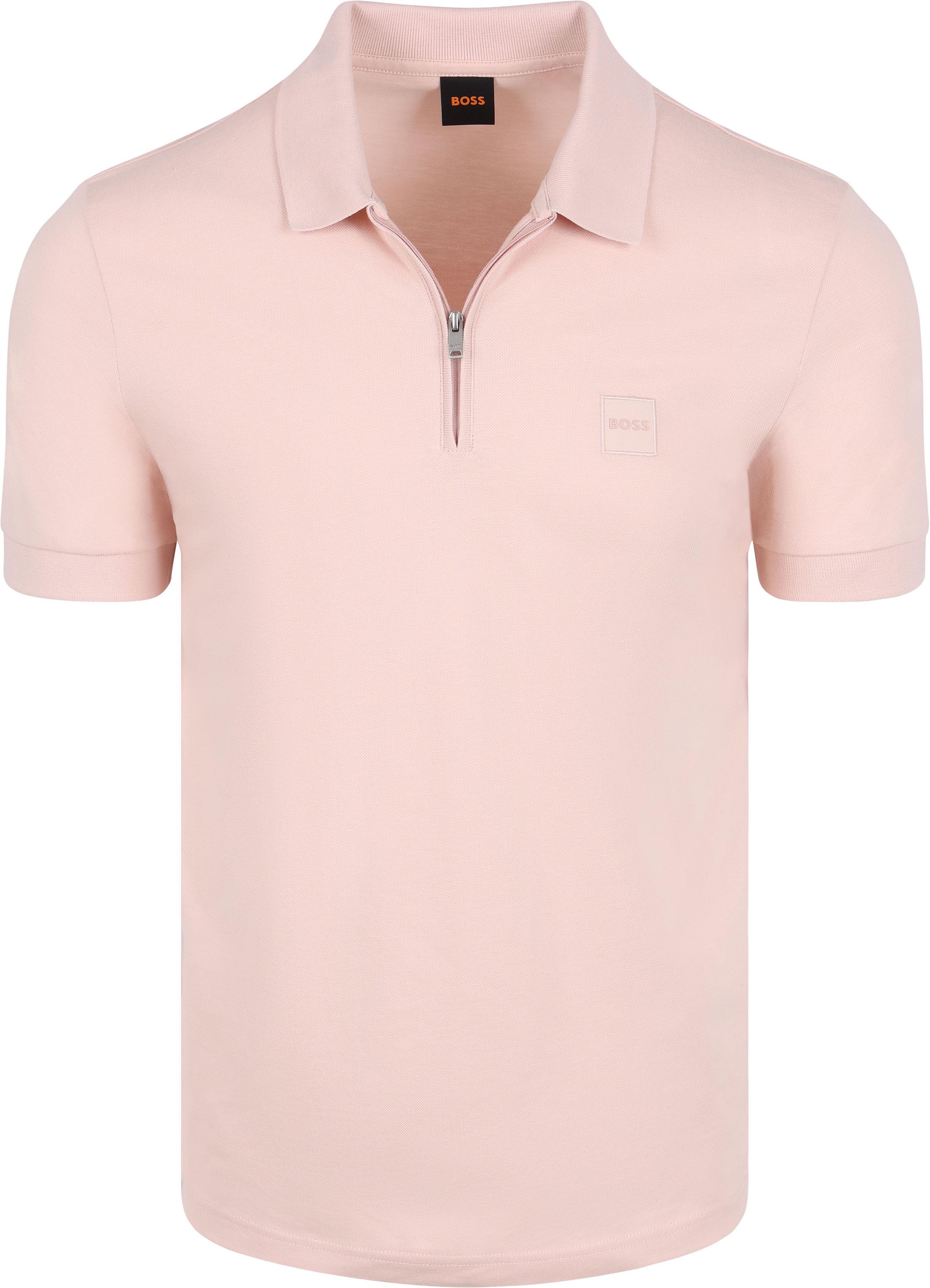BOSS Passerzip Half Zip Polo Roze kopen | Suitable