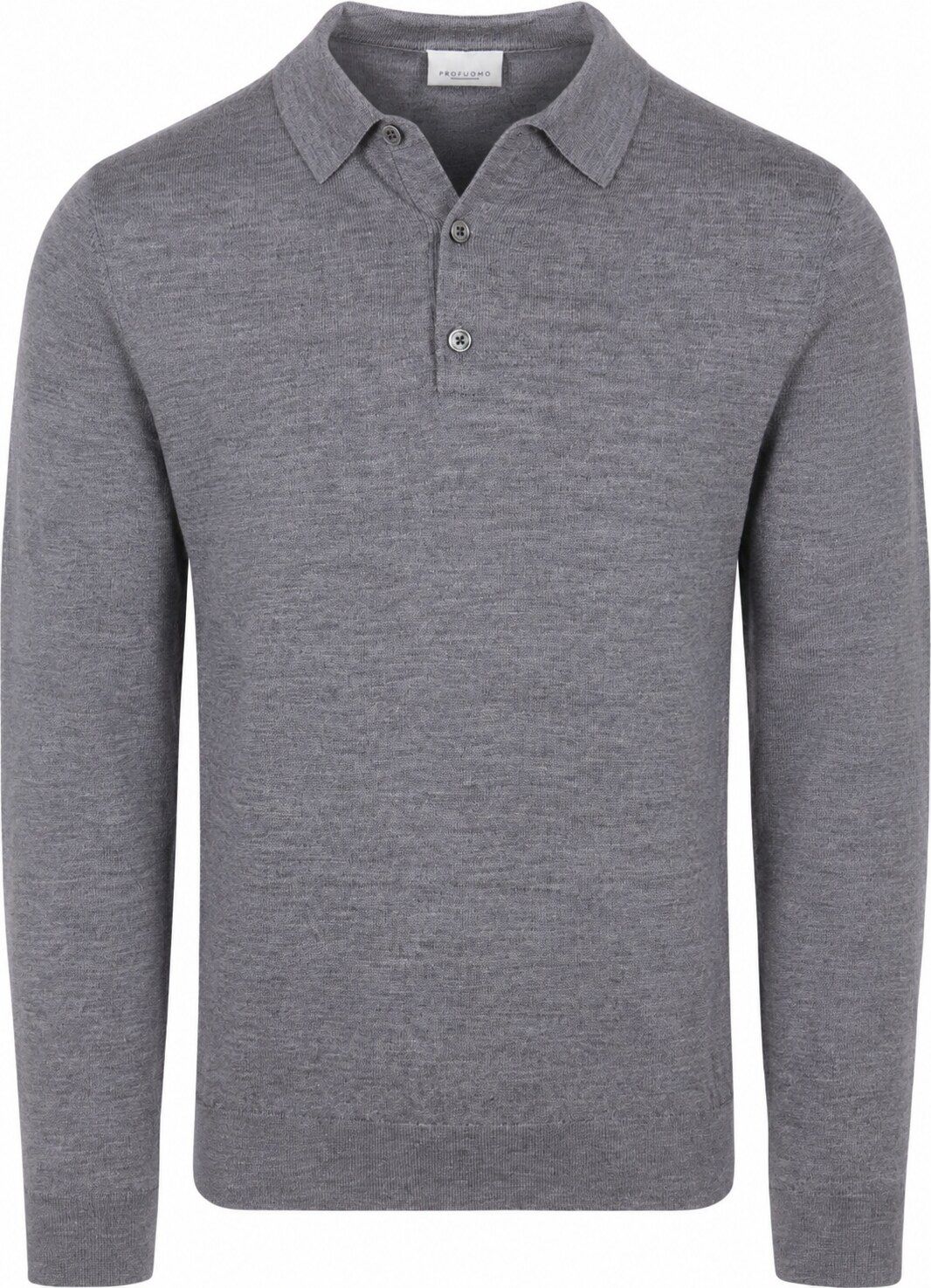 Profuomo Longsleeve Polo Shirt Merino Wool Grey order online | PPXJ30029C-C3 | Suitable Greece