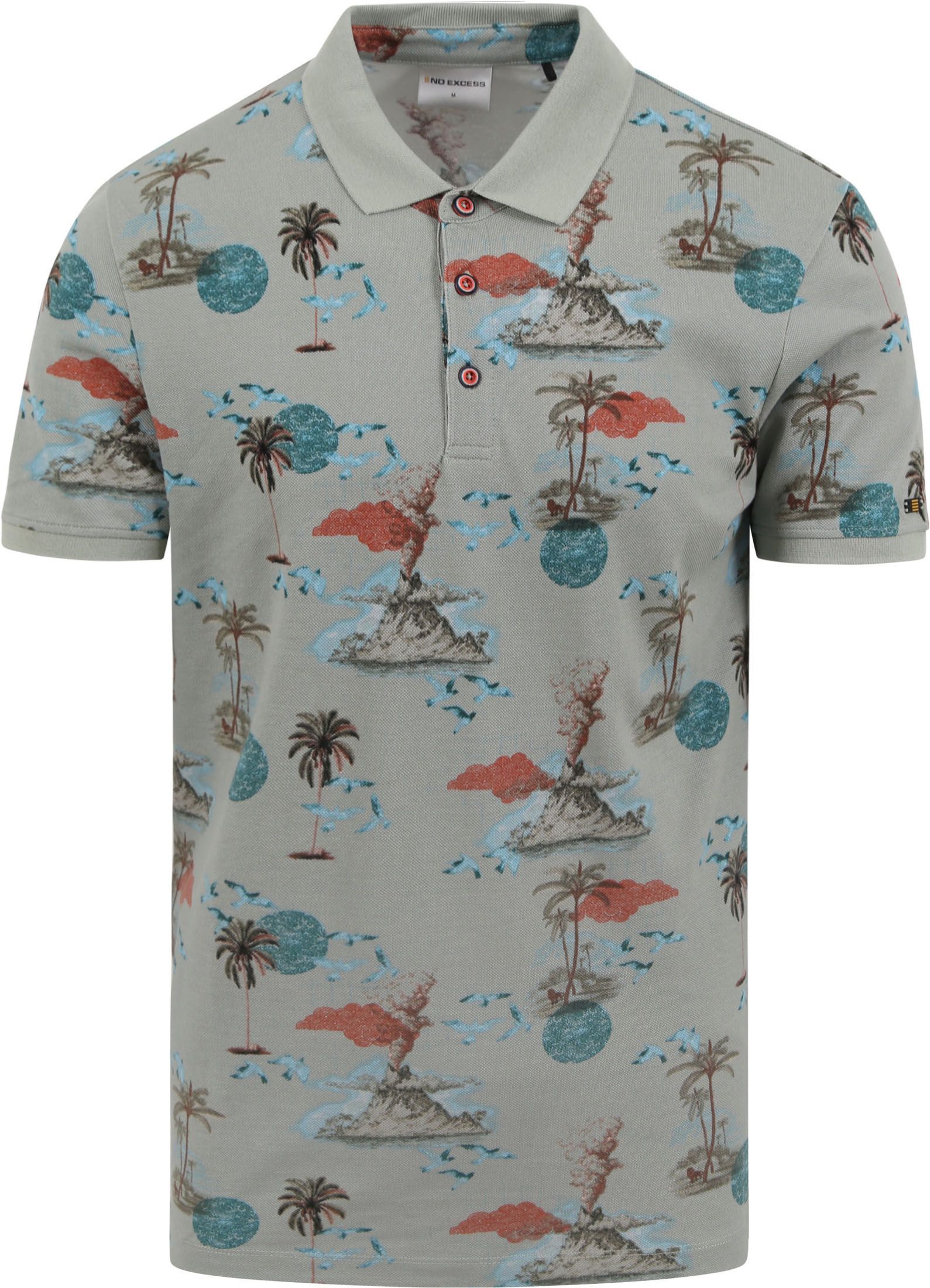 No Excess Poloshirt Print Groen 19370306-155 kopen | Suitable