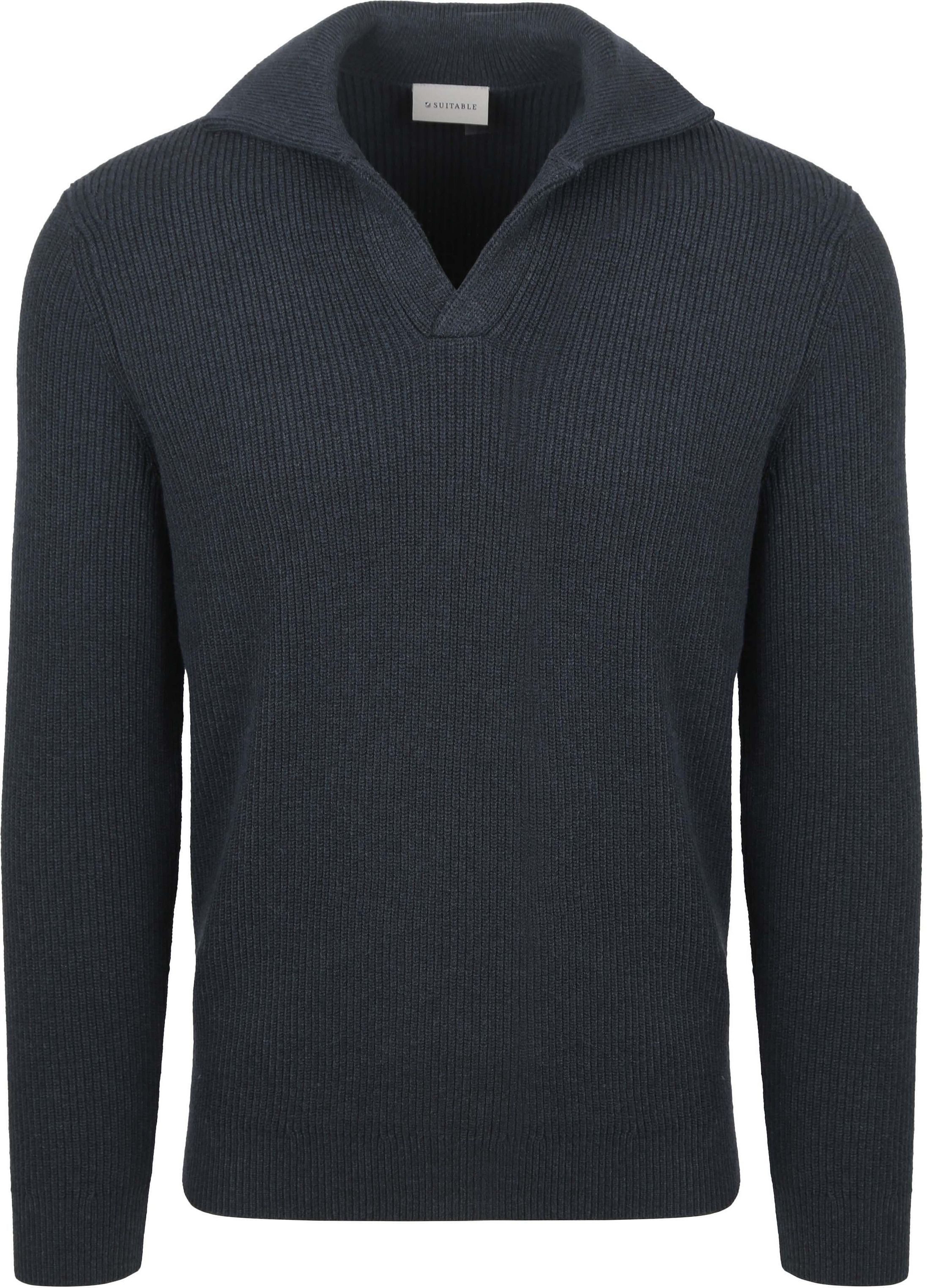 Suitable Trui Riva Strikkad Marinblå PU-COWO-RIVA-FCD Mid Blue 37404