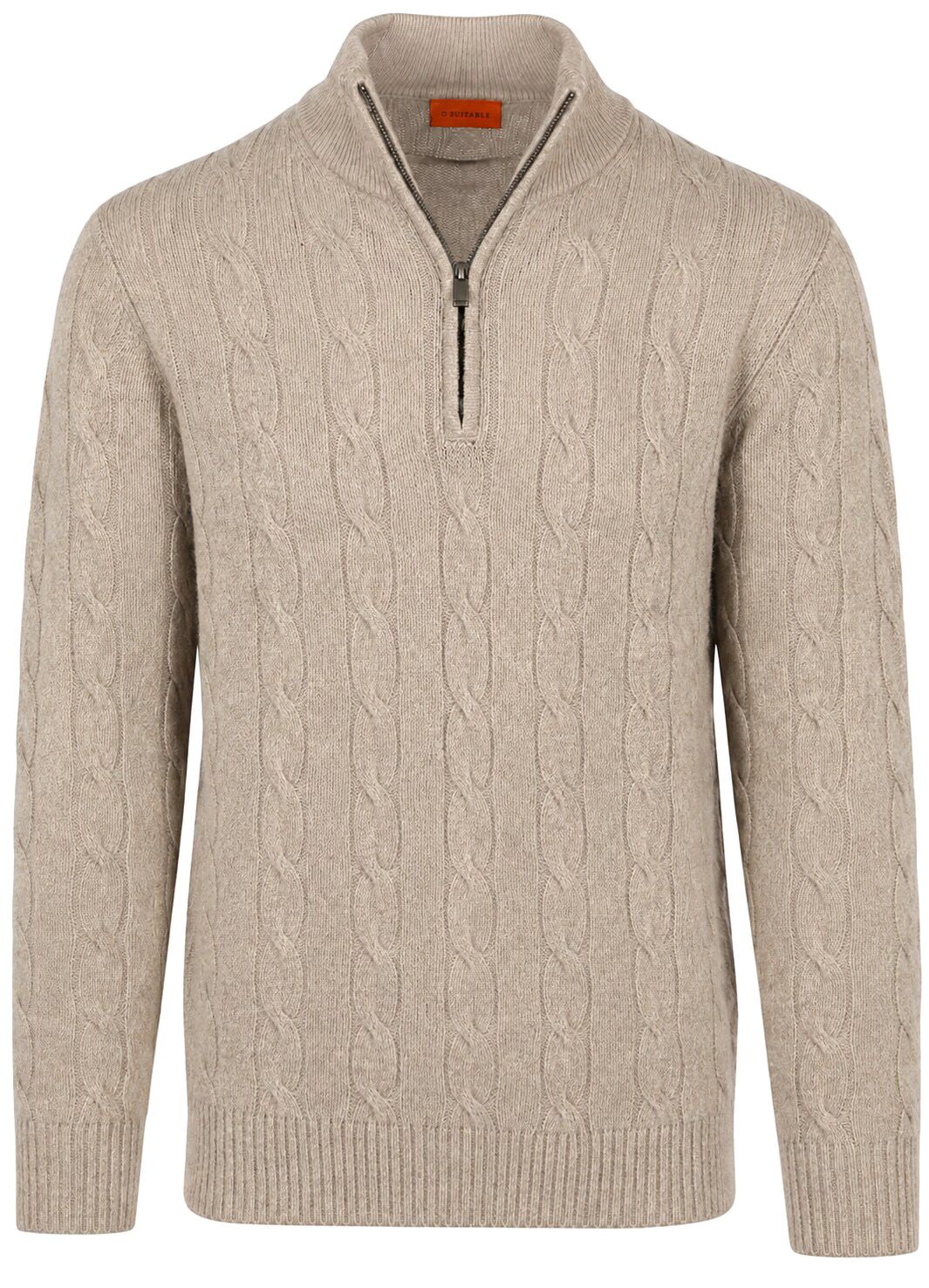 Steppin' Out Lau Pull Merino Half Zip Cable Beige order online | Suitable Finland