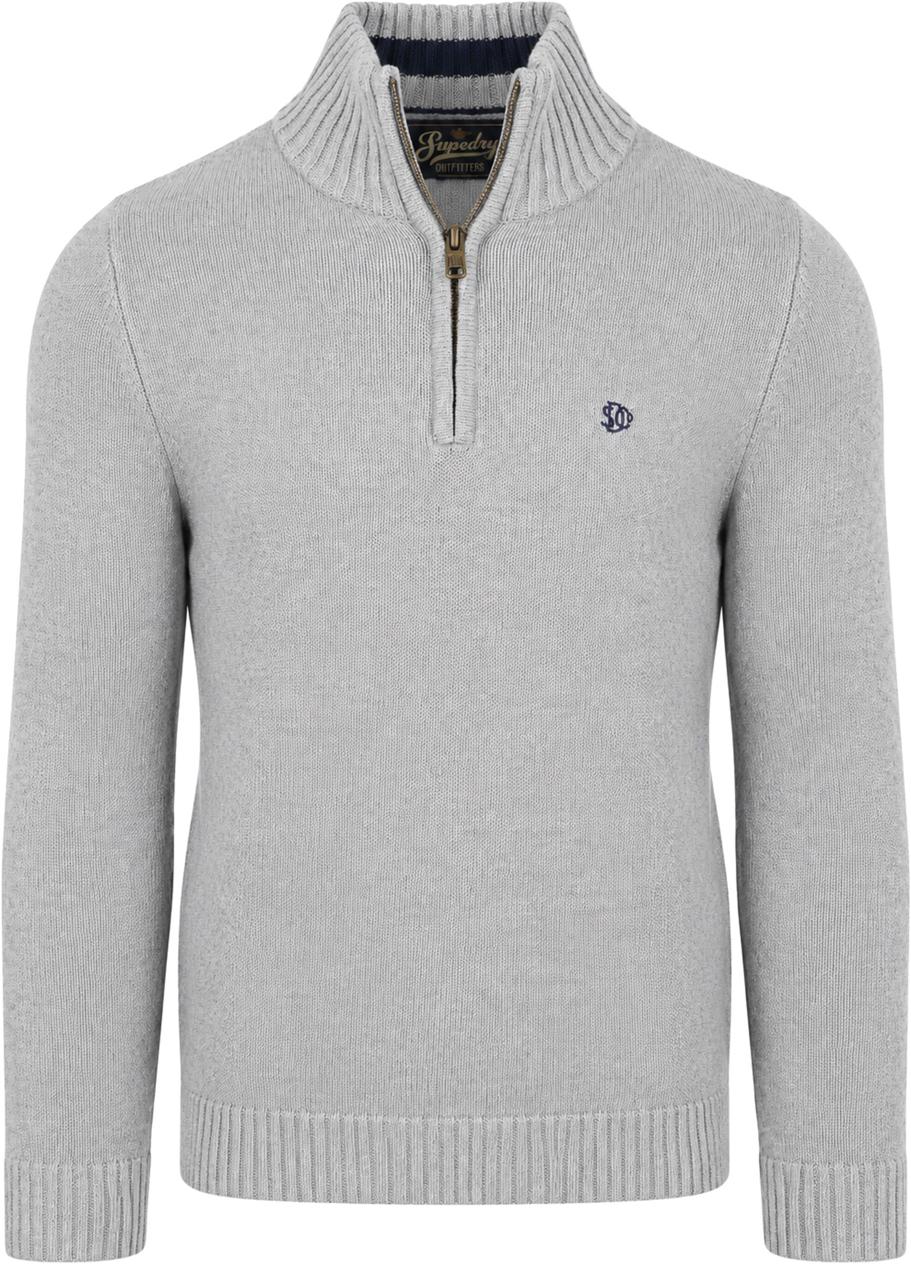 Superdry Knit Half Zip Cotton Jumper Szary M6110764A-07Q