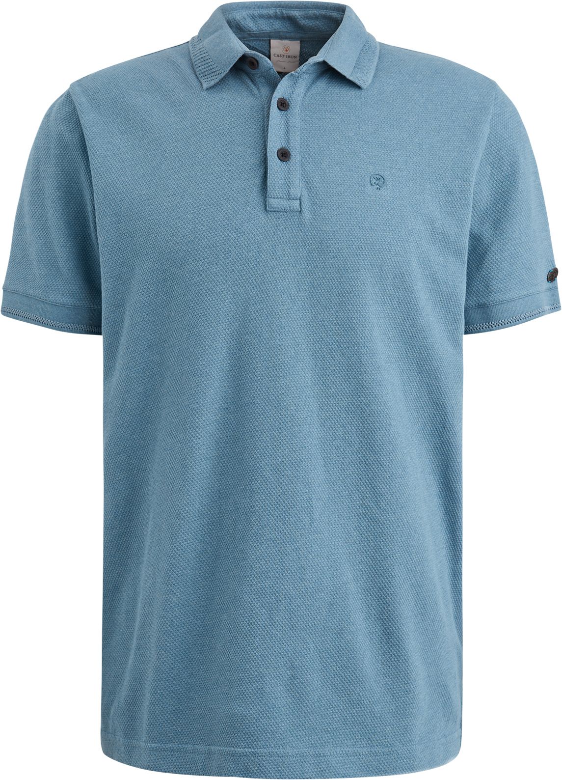 Cast Iron Poloshirt mit Popcorn-Struktur in Blau kaufen | CPSS2503864-5134 | Suitable