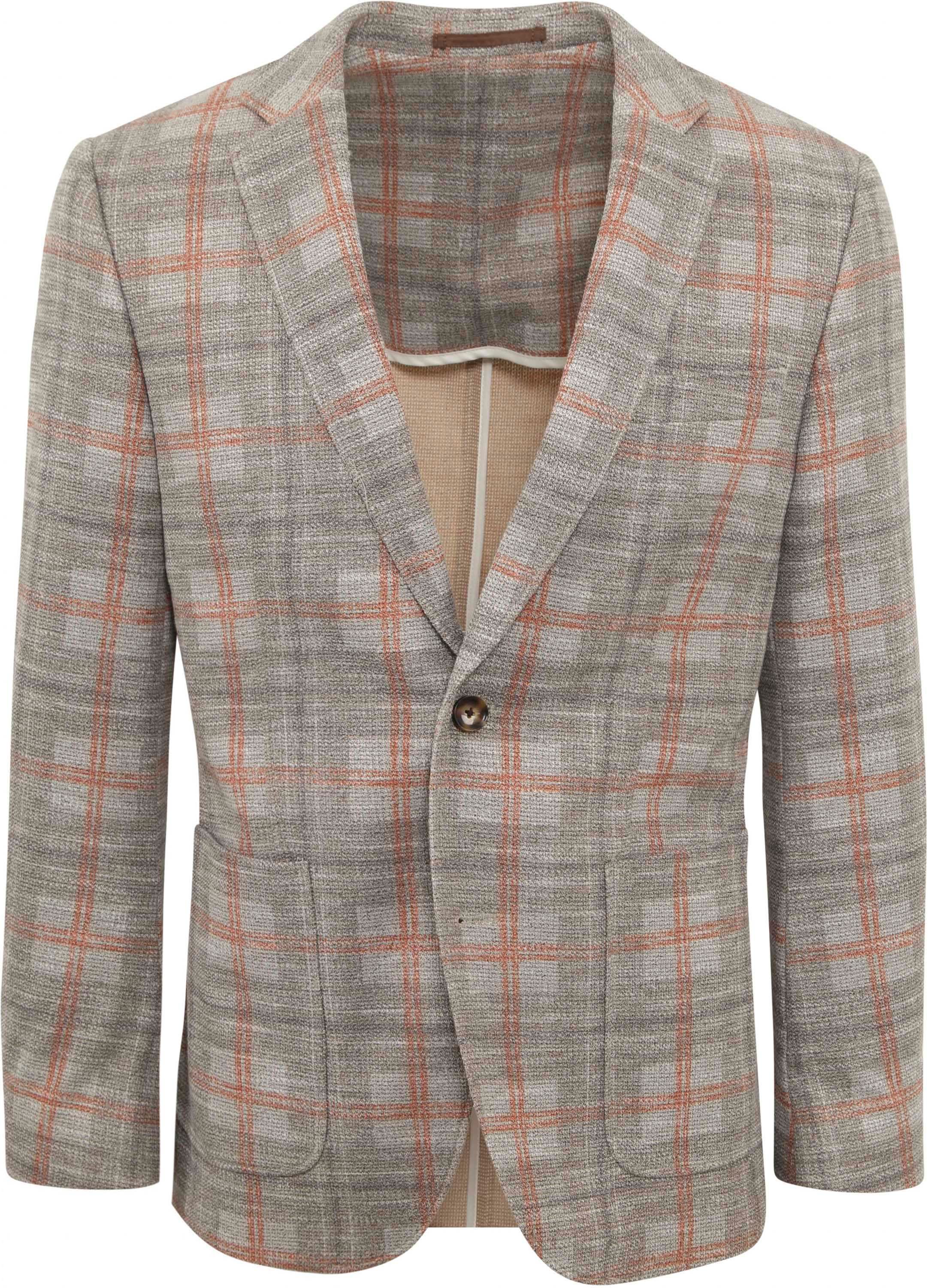 Suitable Respekt Colbert Fame Jersey Rutet Fleksibel Brun SPE231038FA80ST-820 sand