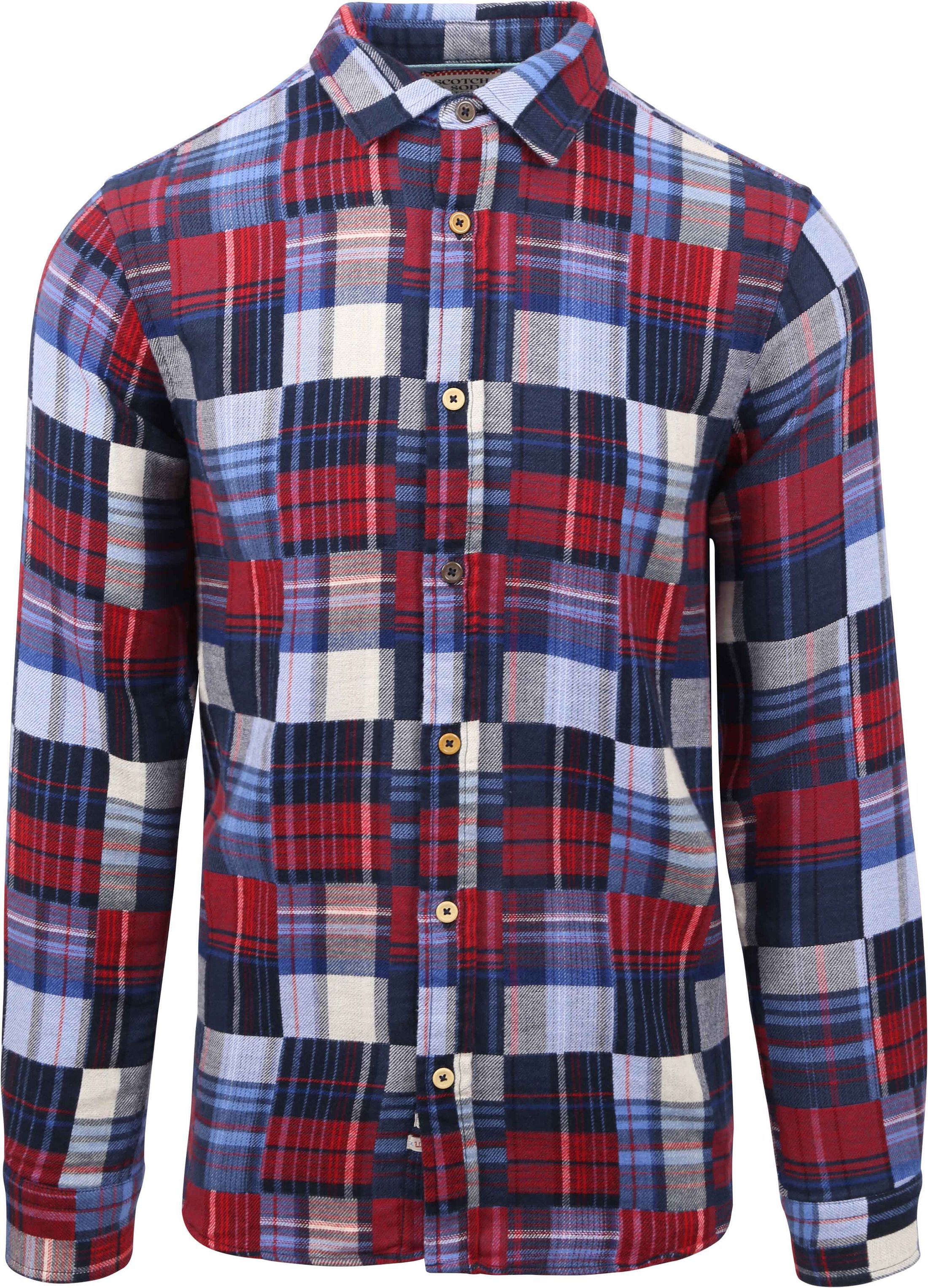 Køb Scotch and Soda Ternet Flannelskjorte i Blå 172940-6096 | Suitable