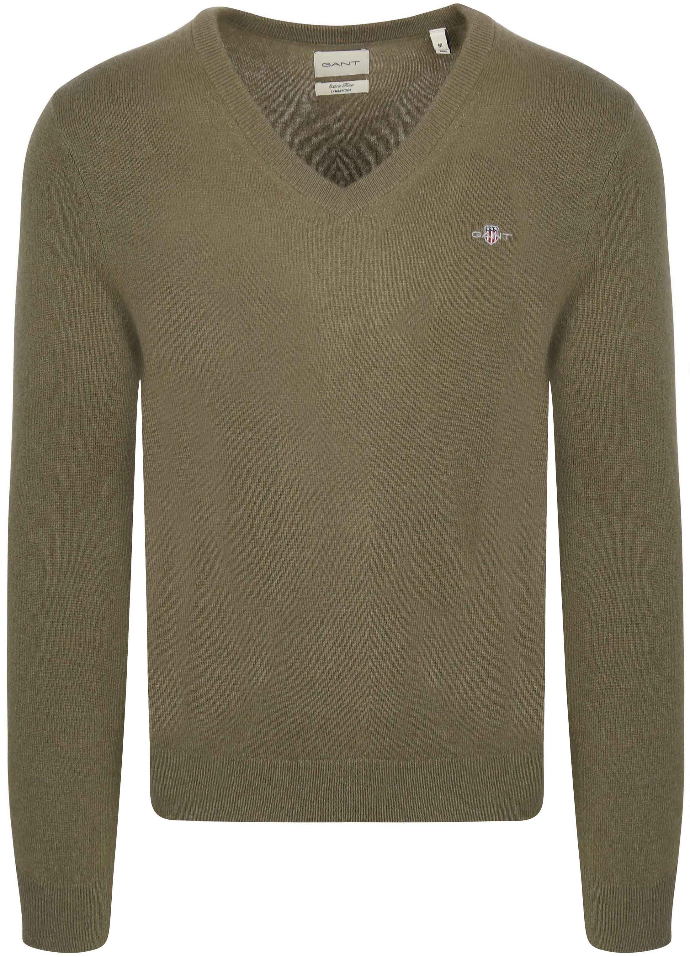 Gant Pullover Col-V Wool Blend Vert Army  8050274-301 commander en ligne | Suitable