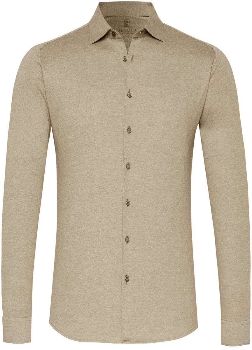 Desoto Skjorte Strygefri Kent Melange Beige 97028-3-804