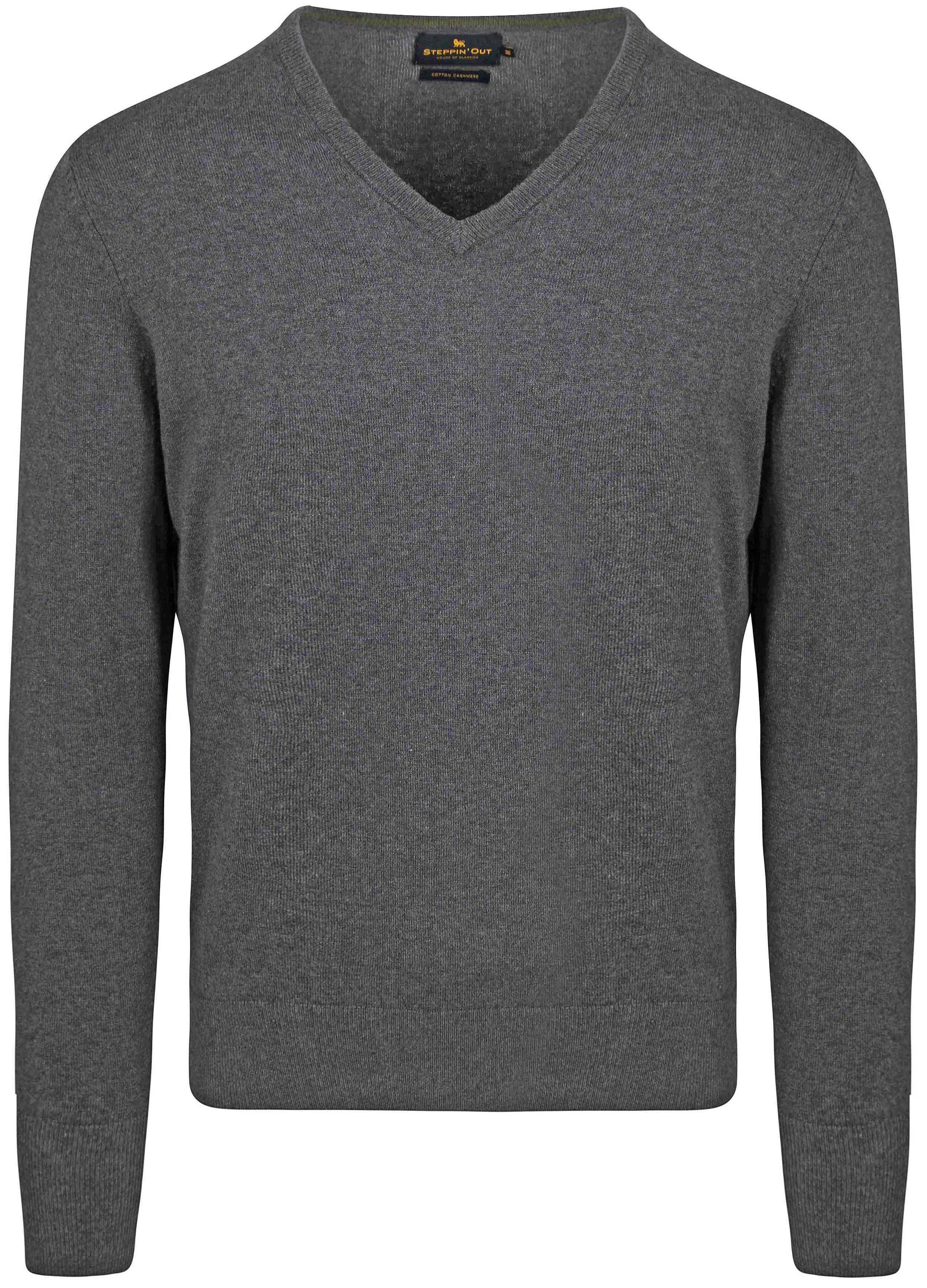 Steppin' Out Pull Col V Laine Mérinos Anthracite commander en ligne | SM1201.0003-1203 | Suitable Luxembourg