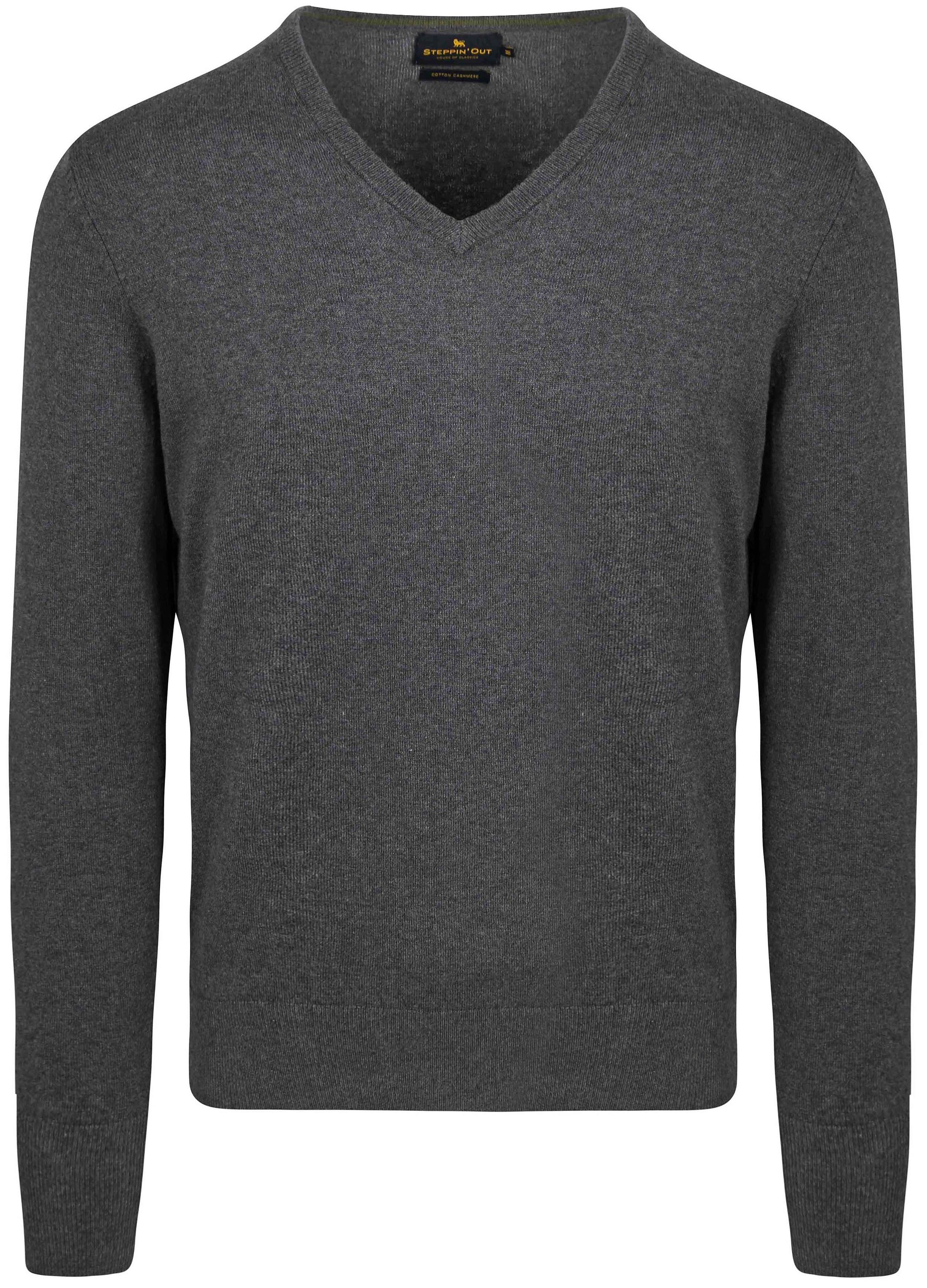 Steppin' Out Pull Coton Cachemire Col-V Mélange Anthracite SM1201.0001-1203 PU-V-COCASH-Antra commander en ligne | Suitable