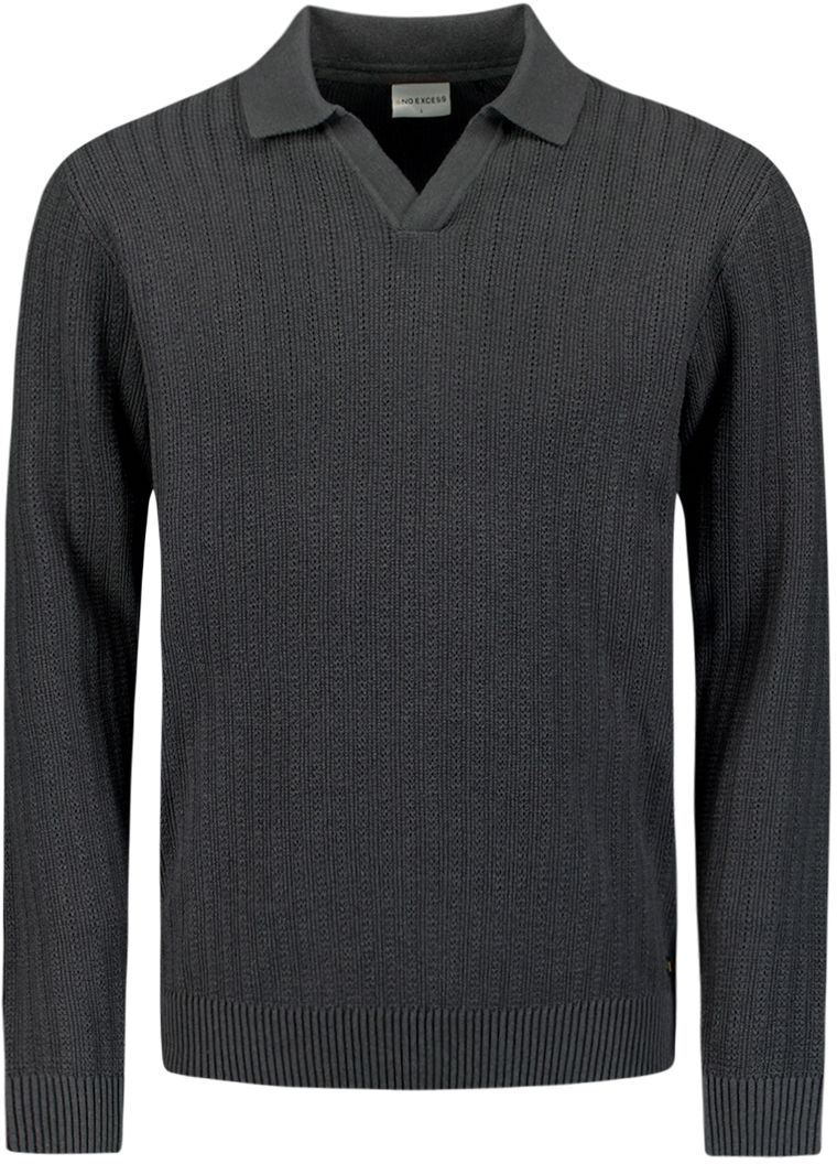 No Excess Langarm-Poloshirt Riva Anthrazit 29230857-023