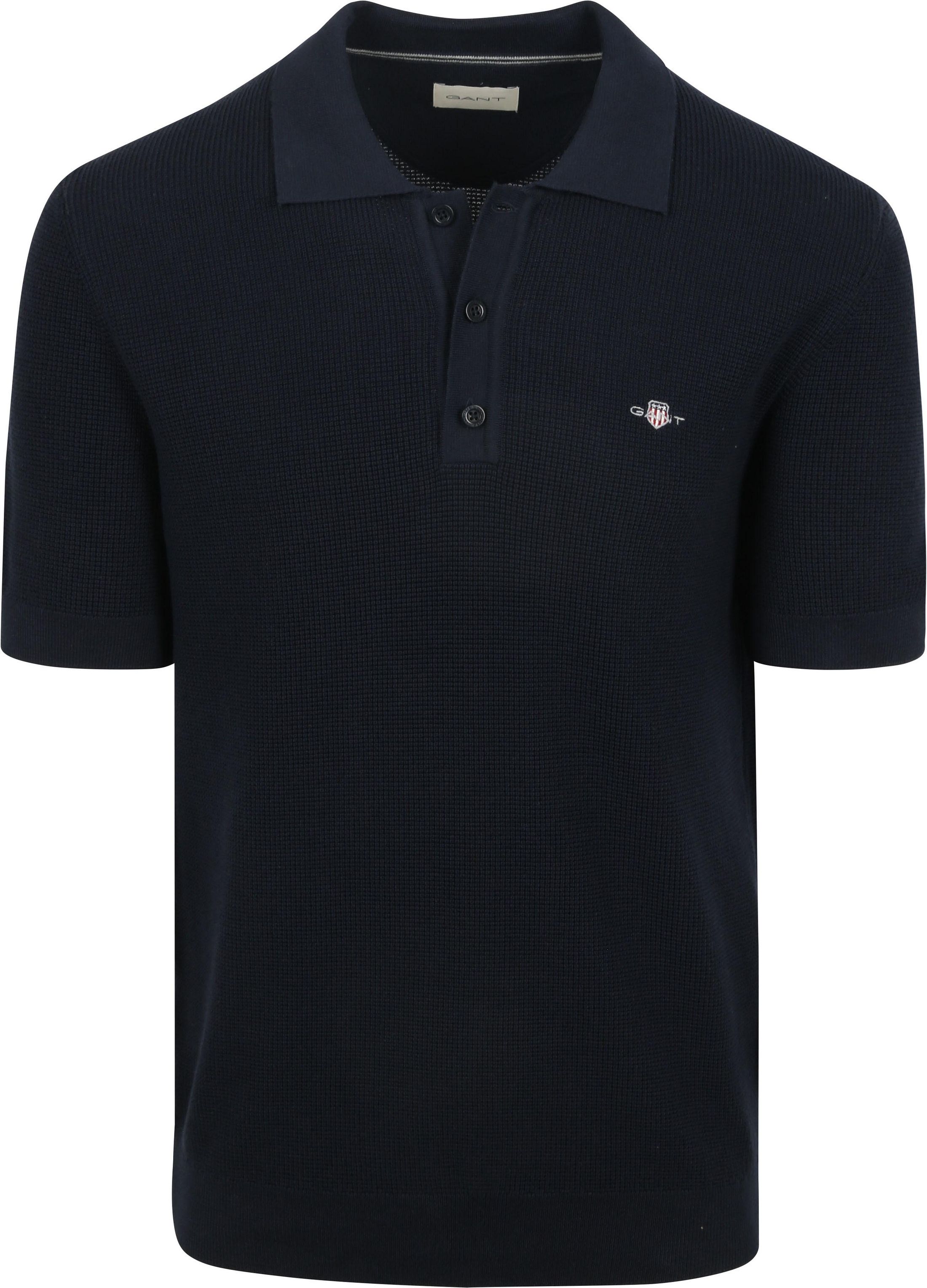 Gant Knitted Poloshirt Navy kaufen | Suitable